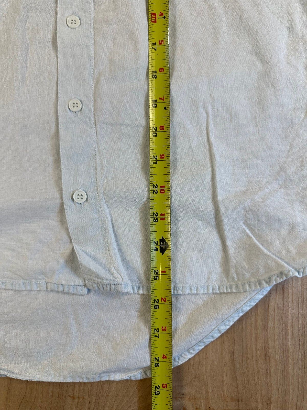Vintage 90s Rescue Chambray button shirt small shredded summer workwear cotton