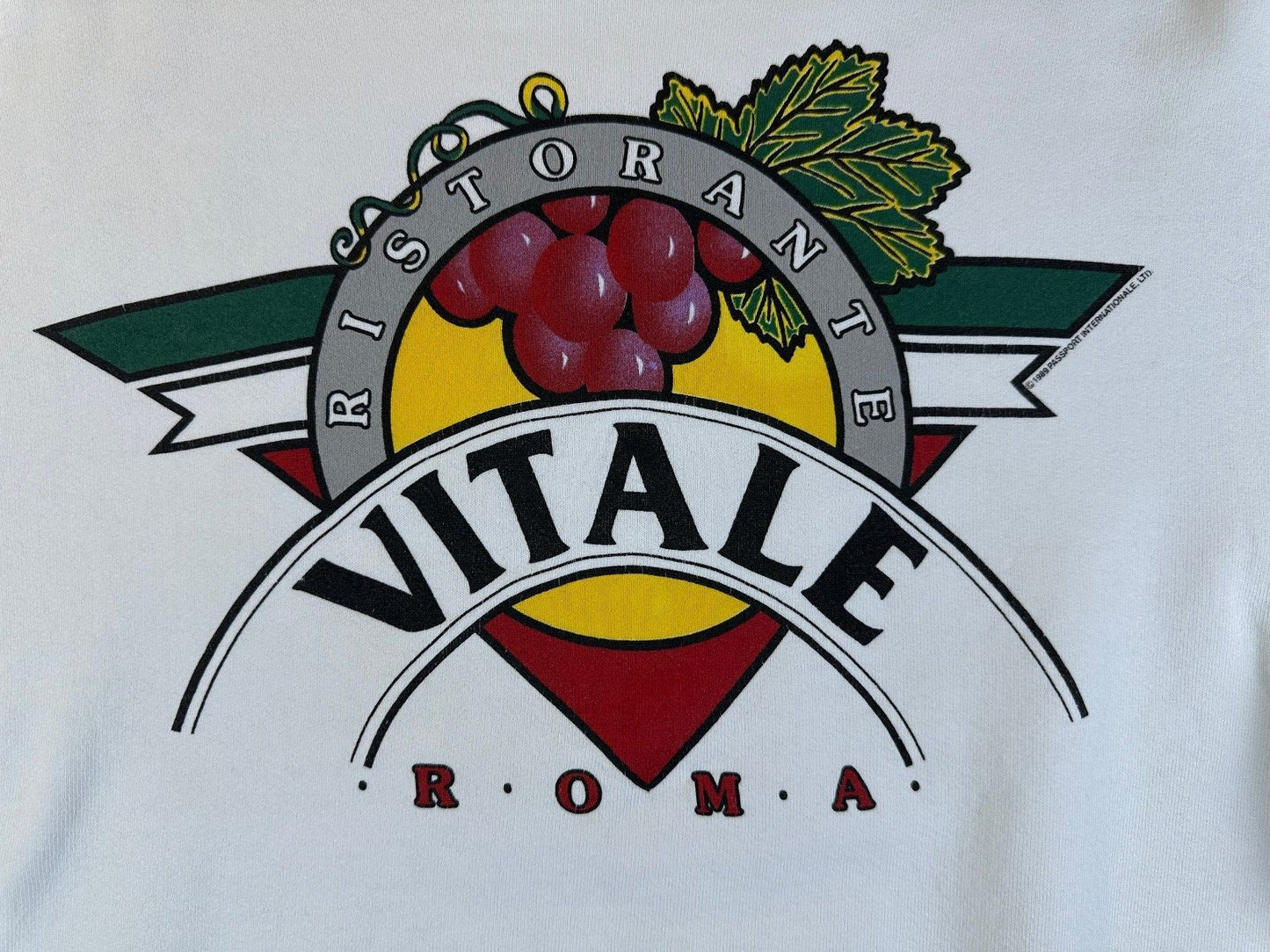 Vintage 90s Badger Sportwear Heavyweight Sweatshirt Vitale Ristorante Roma italy
