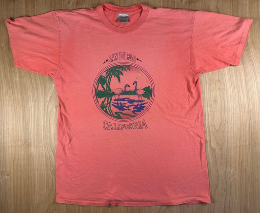 Vintage 80s San Deigo California tshirt Single Stitch xl cotton flamingo faded