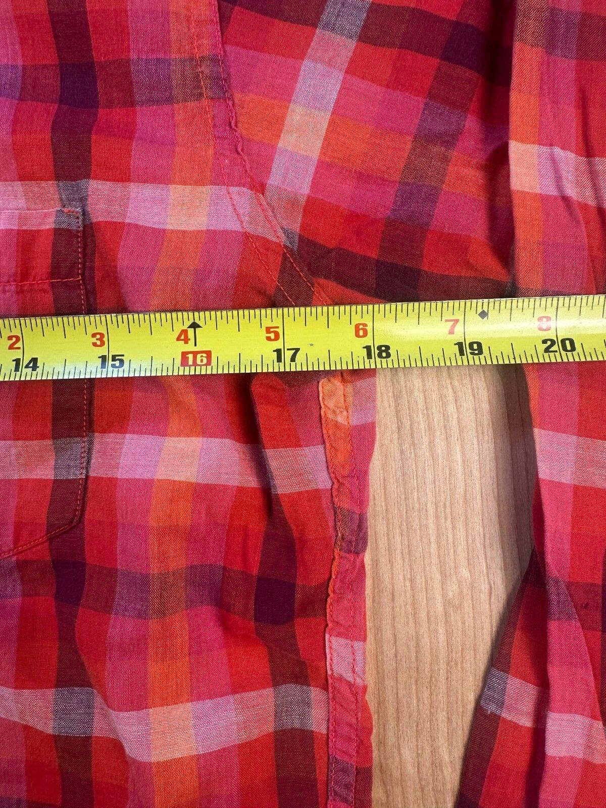 Vintage 60s Campus button up shirt mandarin collar small plaid lightweight small
