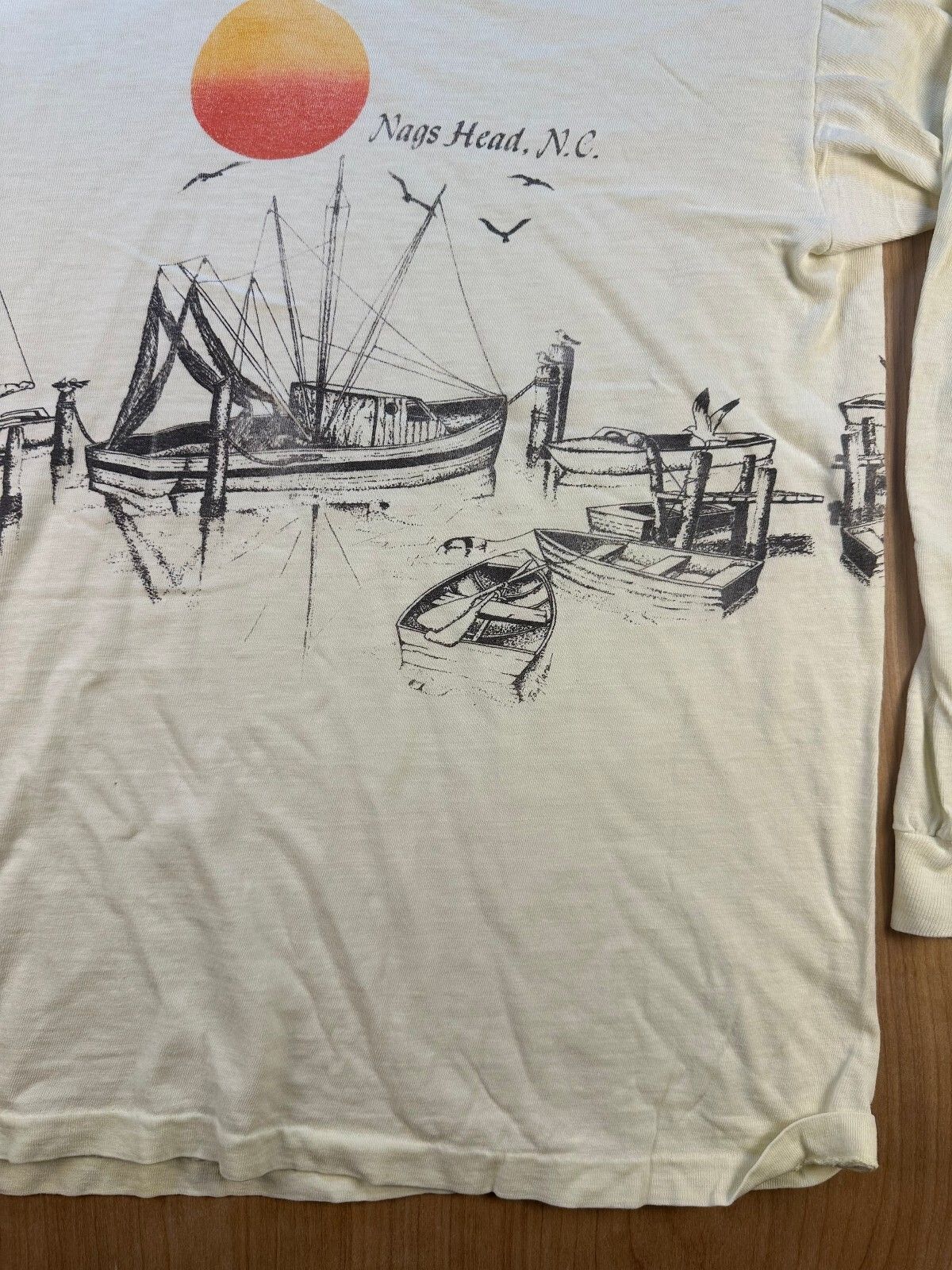 Vintage 80s Nags Head N.C. long sleeve tshirt Single Stitch collegiate pacific