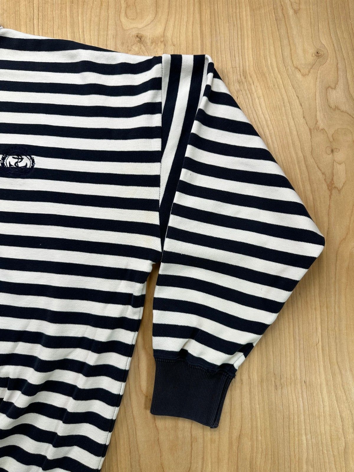 Vintage 80s Regatta Sport Striped knit sweater cotton shredded preppy sailor