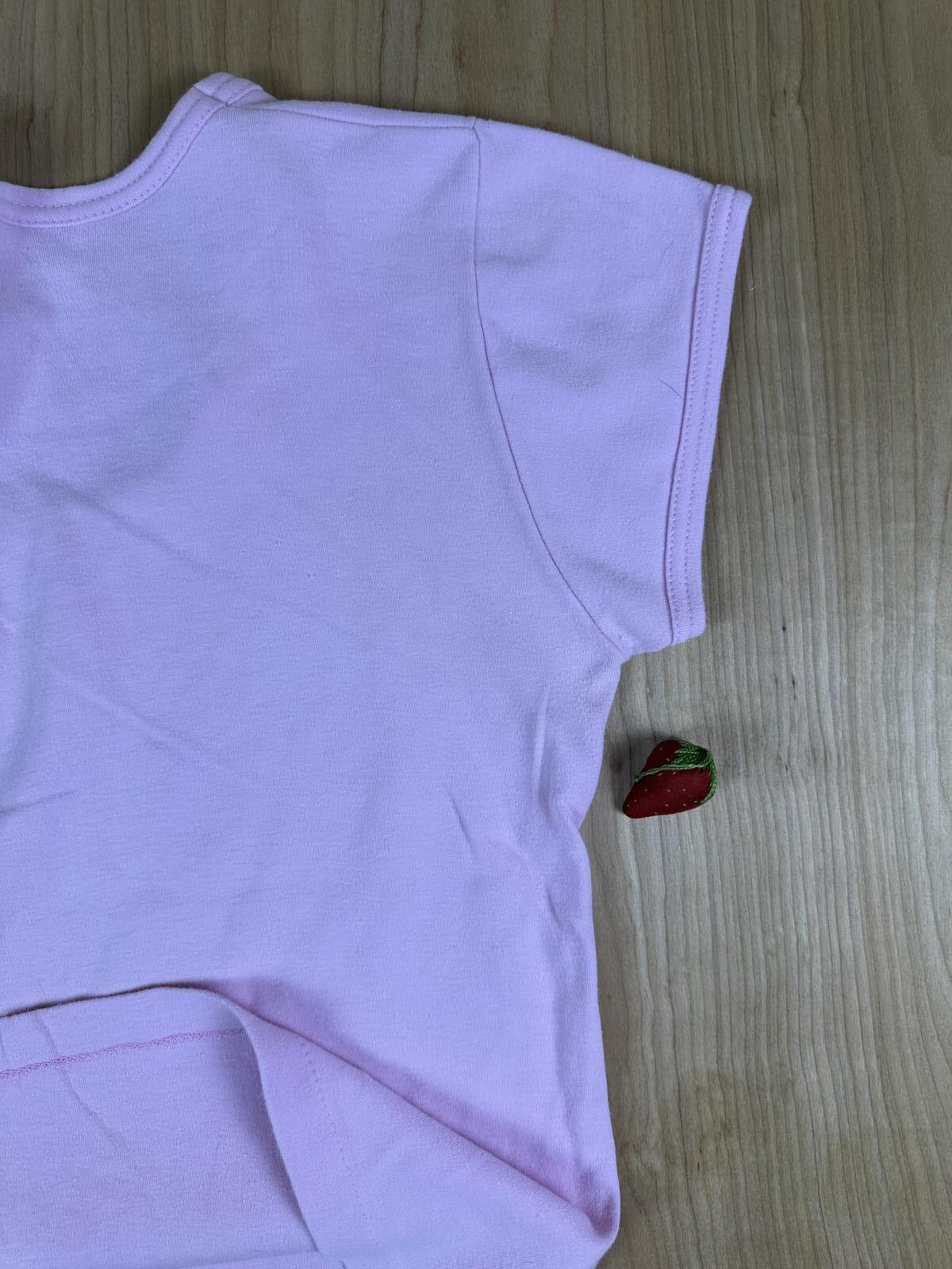 Vintage 80s Acapulco baby t scoop neck small pink vacation cute tight cap sleeve