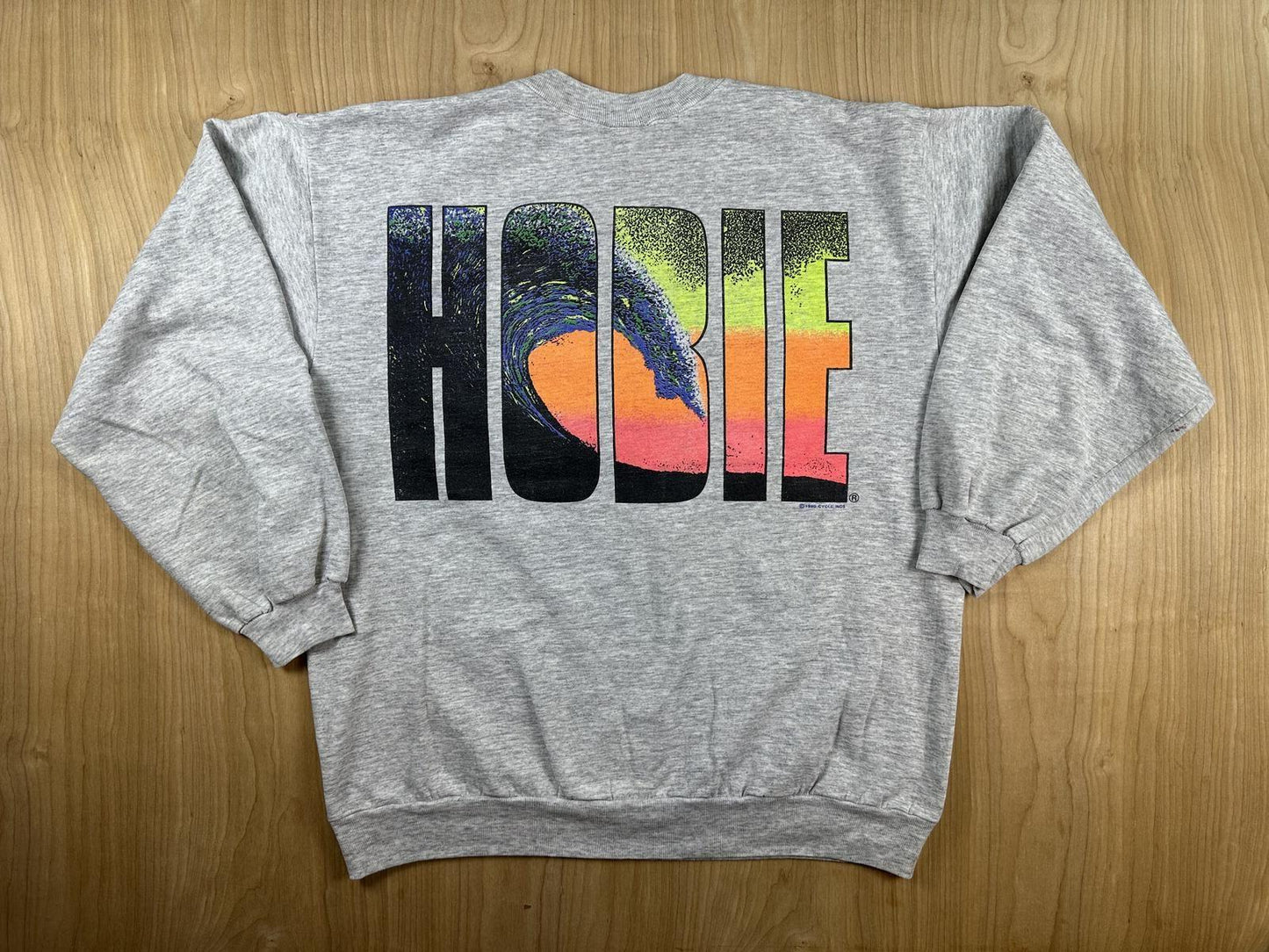 Vintage 90s Hobie Sweatshirt Large heather gray surfer soft faded beach