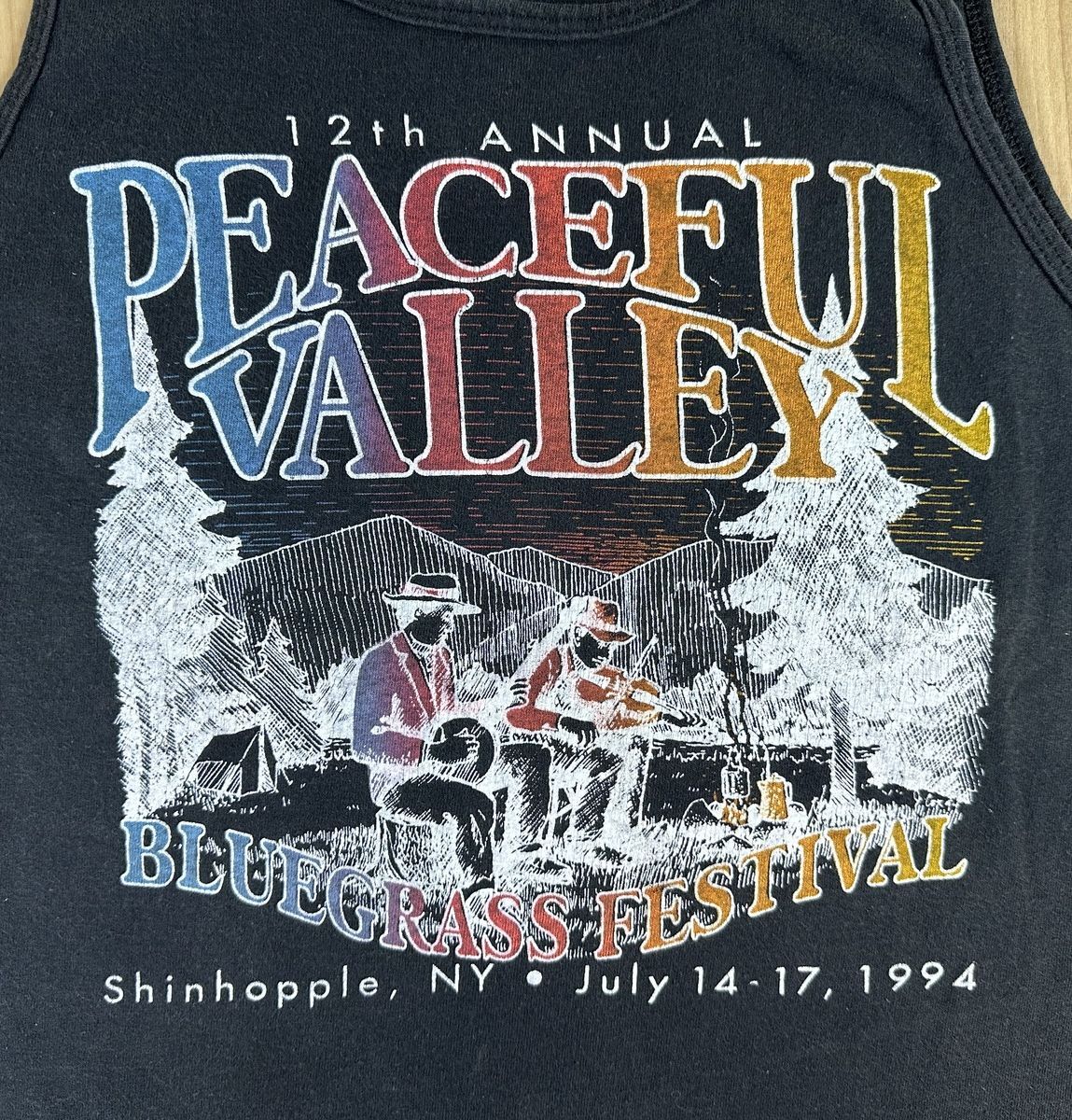 Vintage 90s Peaceful Valley Blue Grass Festival tank Fruit of Loom cotton usa