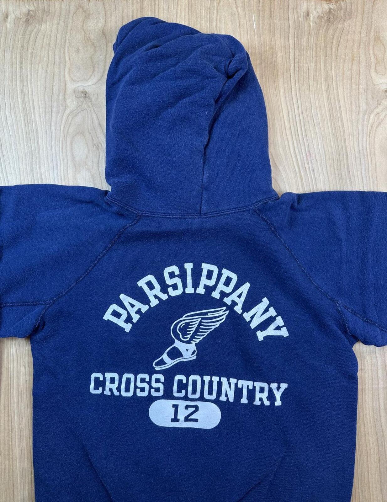 Vintage 70s Champion Hoodie Parsippany cross country usa cotton sports small