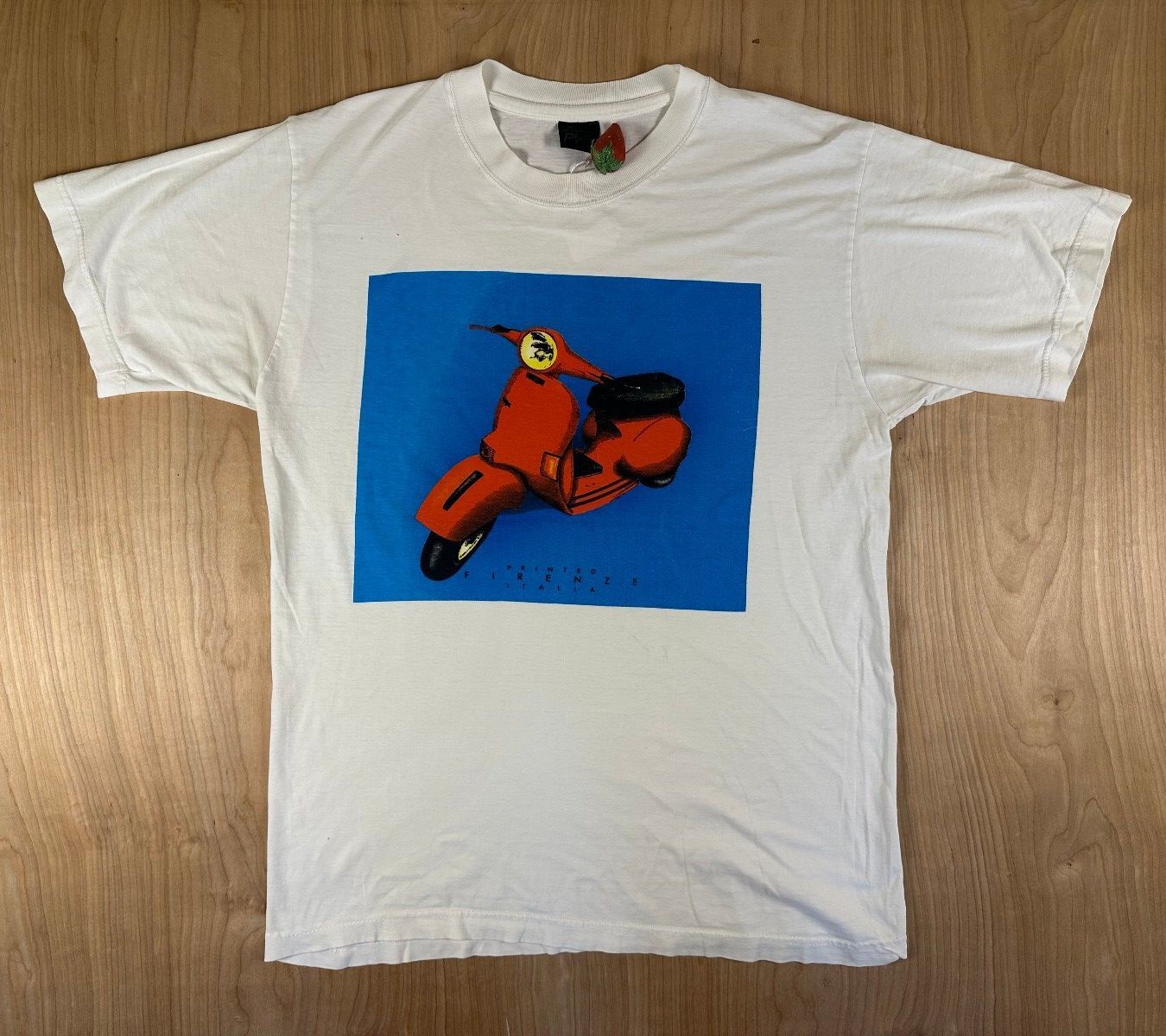 Vintage 80s Firenze Itallia tshirt medium scooter vespa italy pop art
