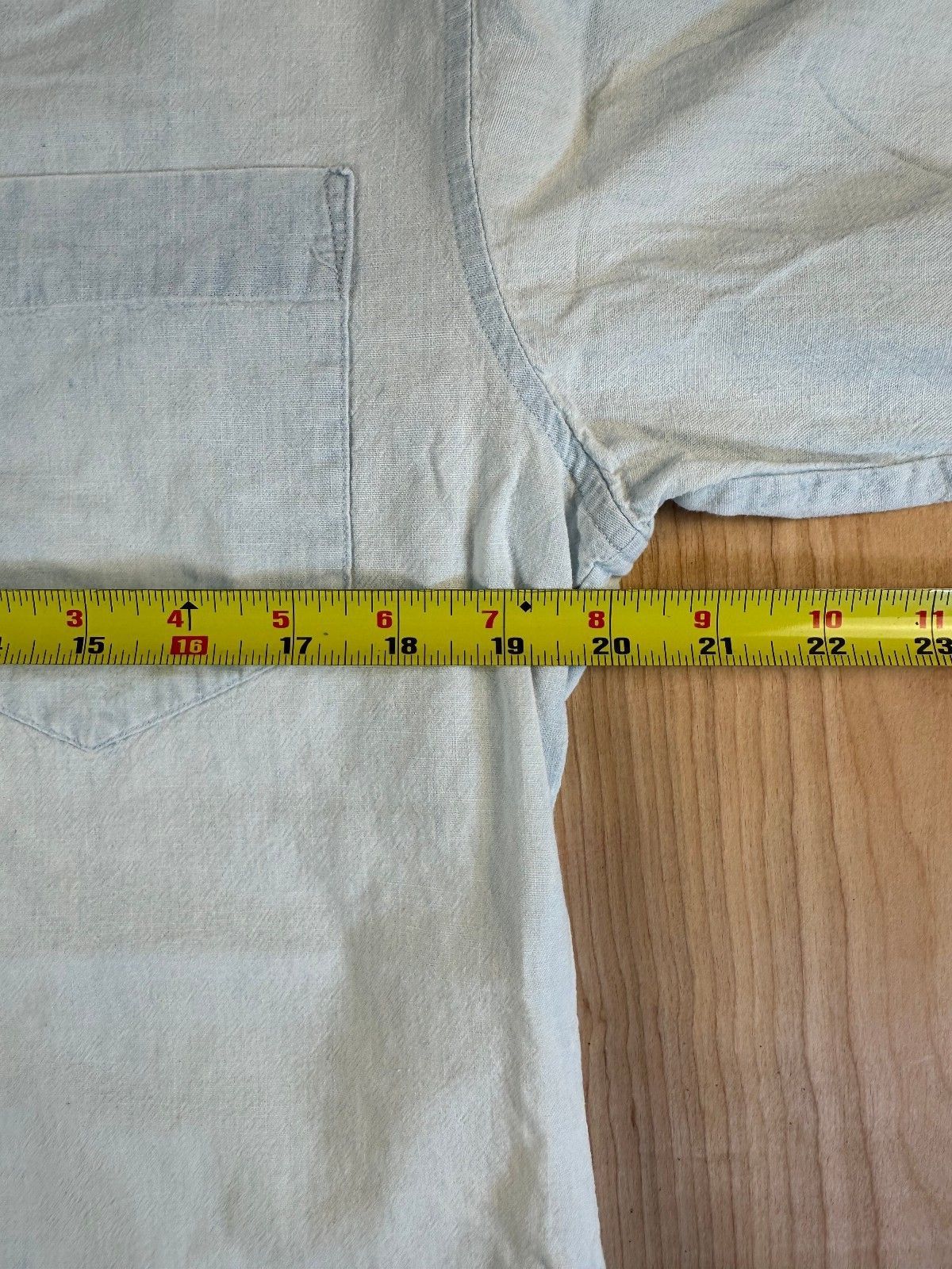 Vintage 90s Ralph Lauren 3/4 sleeve chambray button up shirt 100% cotton light