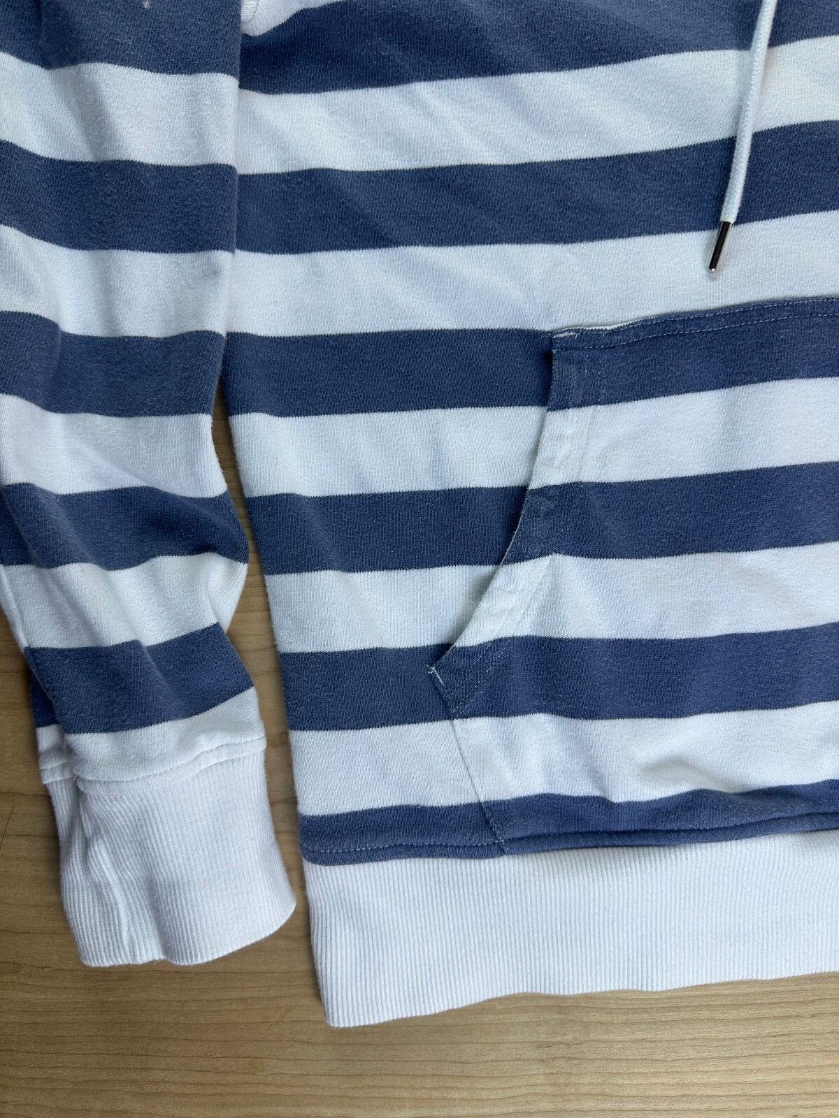 Vintage Brooks Brothers Hoodie medium sailor stripe cotton knit nautical henley
