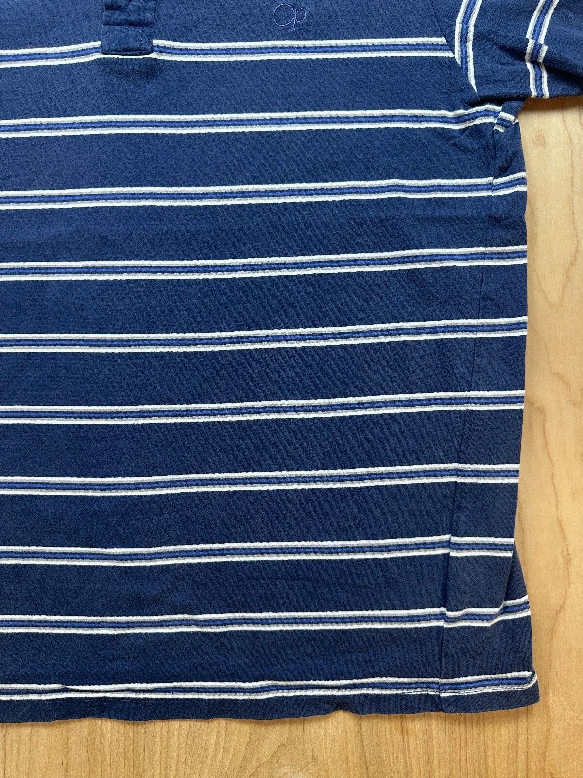 Vintage 80s OP Polo shirt Striped medium 100% cotton preppy