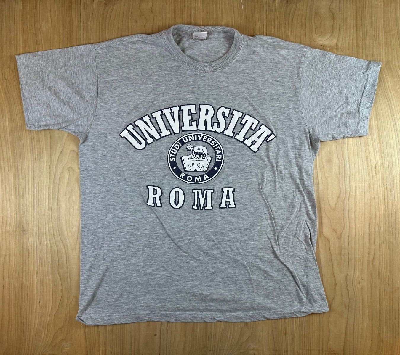 Vintage 90s Universita Roma tshirt xxl 100% cotton italy university rome college