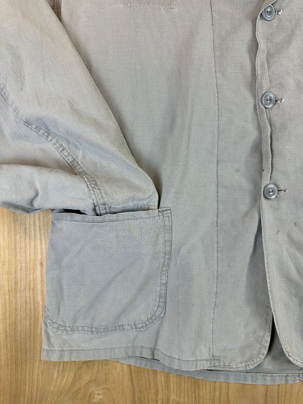 Vintage 70s Chore Jacket large cotton gray workwear shirt jacket barn coat
