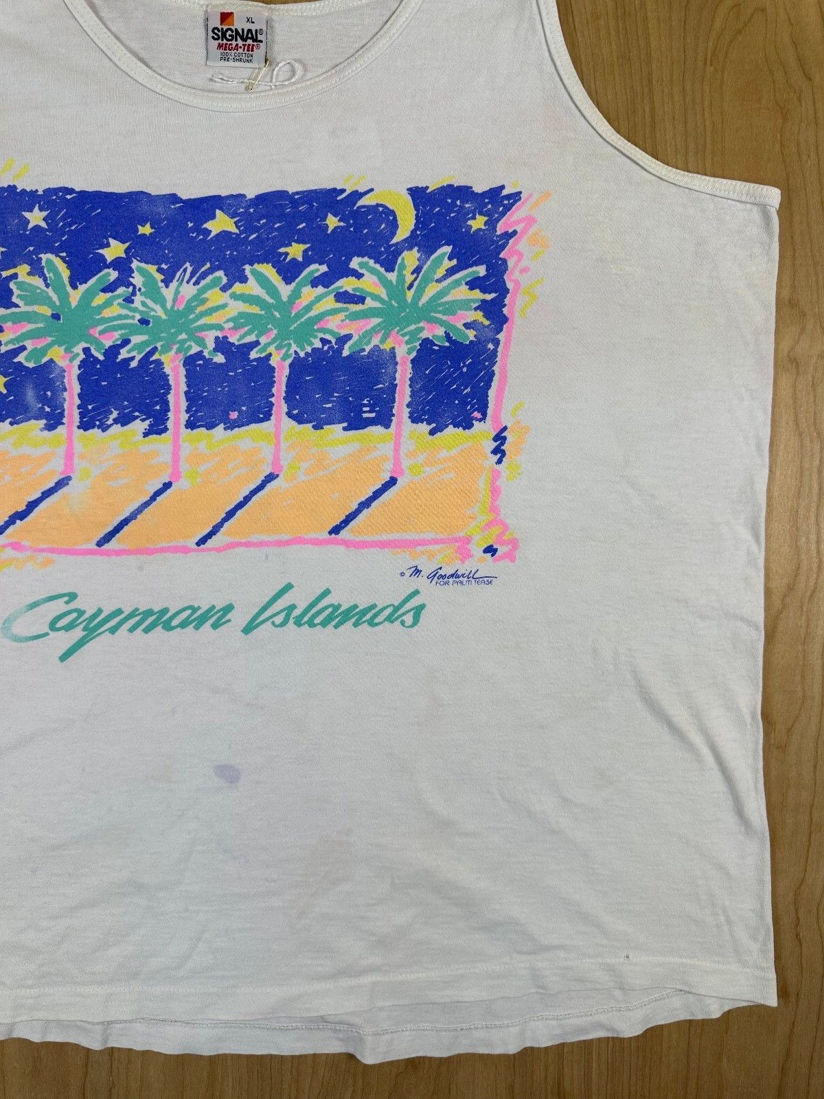 Vintage 80s Cayman Islands tank top Single Stitch xlarge made in usa 100% cotton