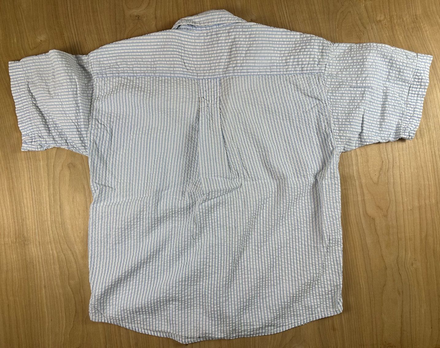 Vintage 80s Totonko Seersucker button up shirt short sleeve cotton india striped