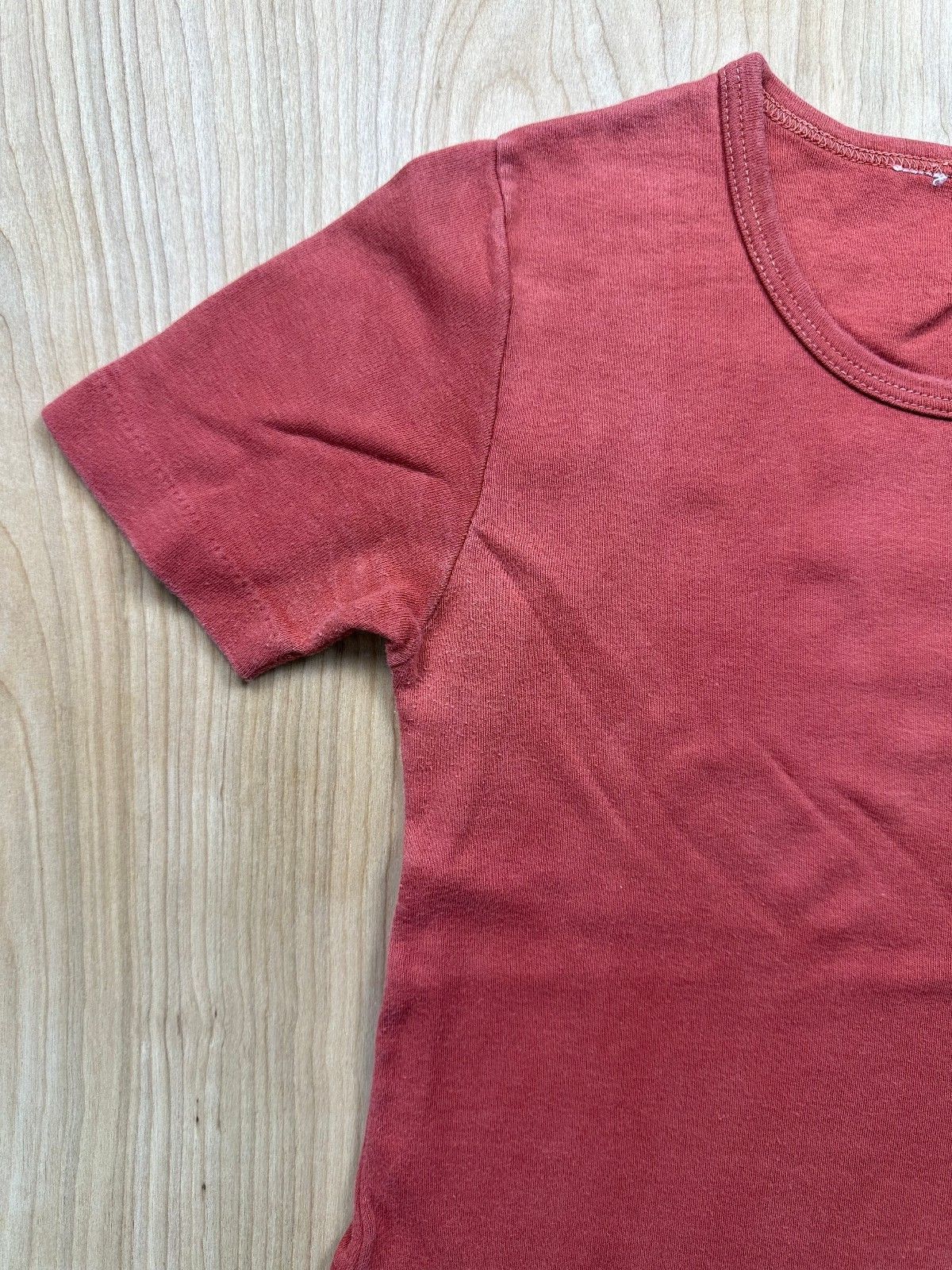 Vintage 80s Jones knit top medium crewneck baby t short sleeve dusty rose basic