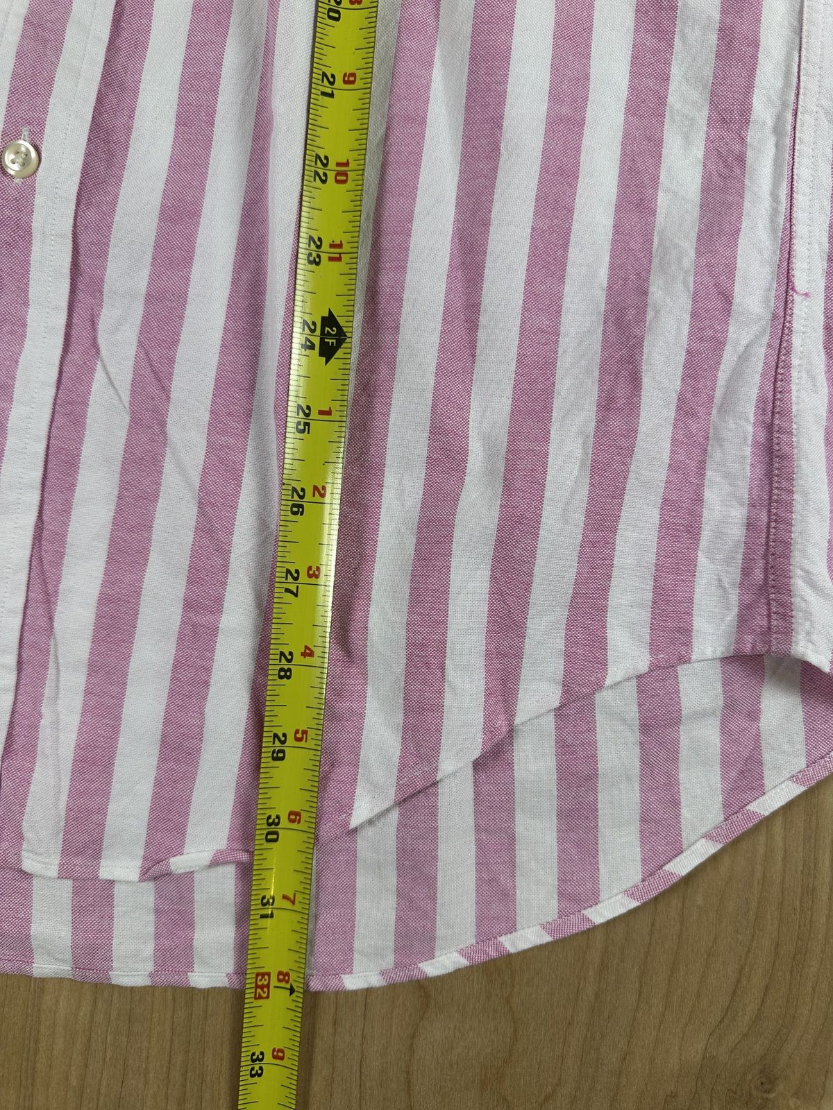 Vintage 90s Chaps Ralph Lauren Striped button up 100% cotton preppy curved hem