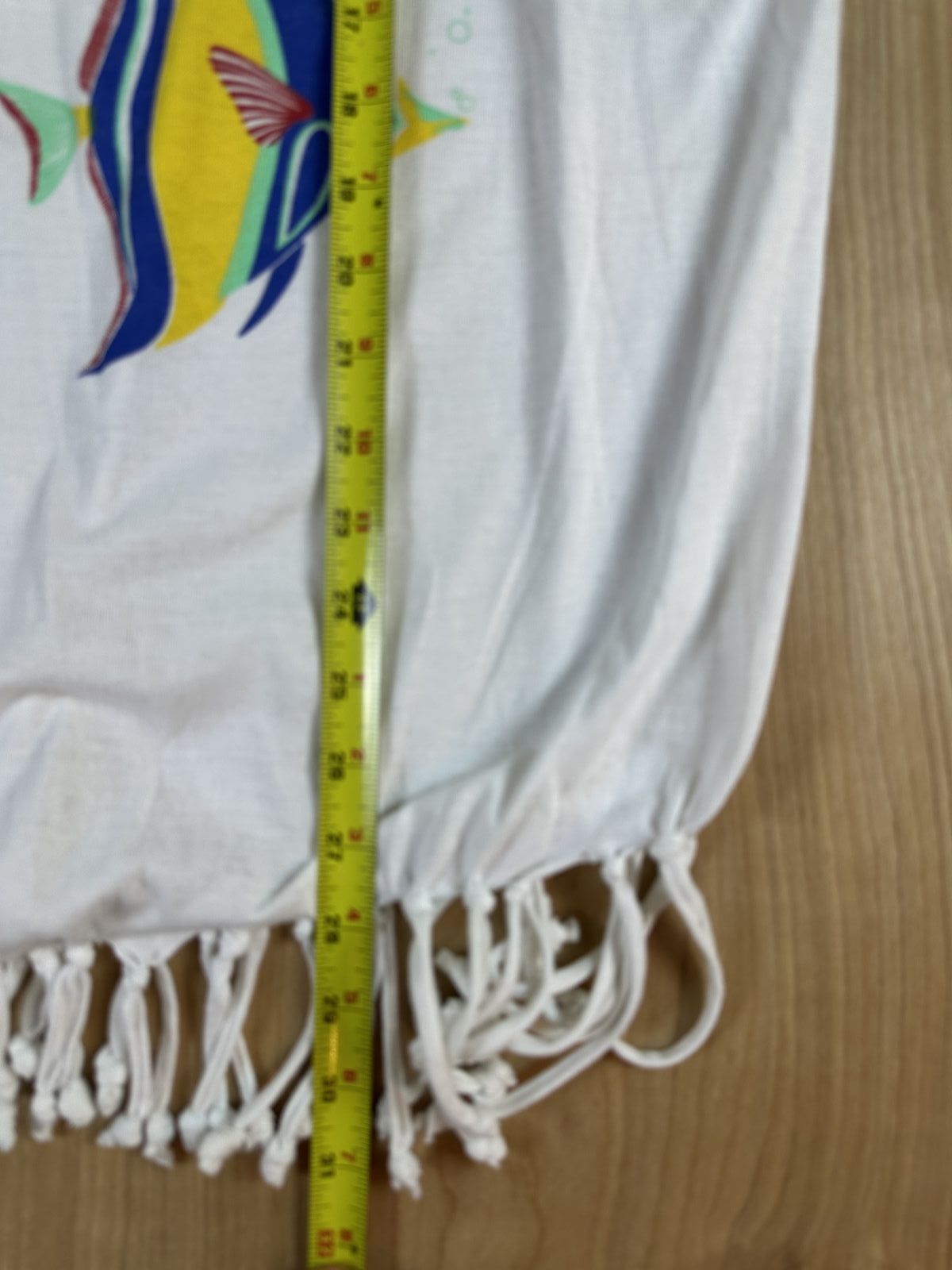 Vintage 80s Paradise Island Fringe tshirt coverup vacation beach tropical