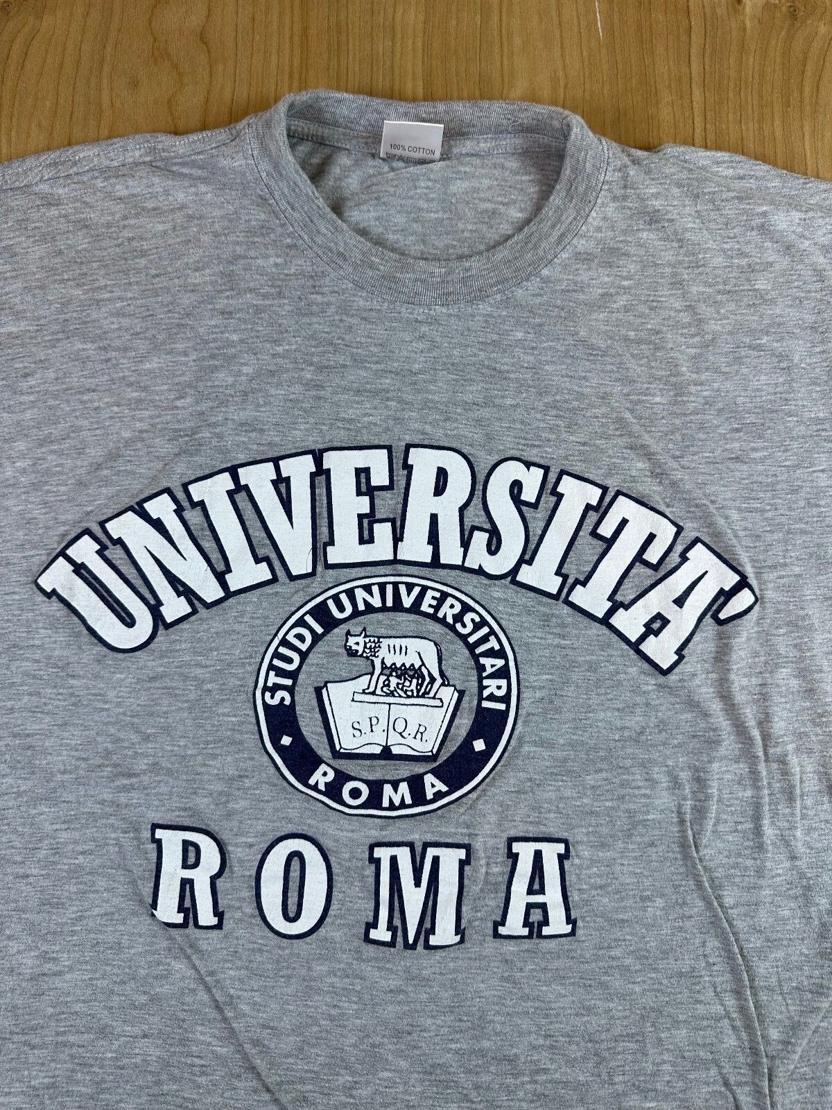Vintage 90s Universita Roma tshirt xxl 100% cotton italy university rome college