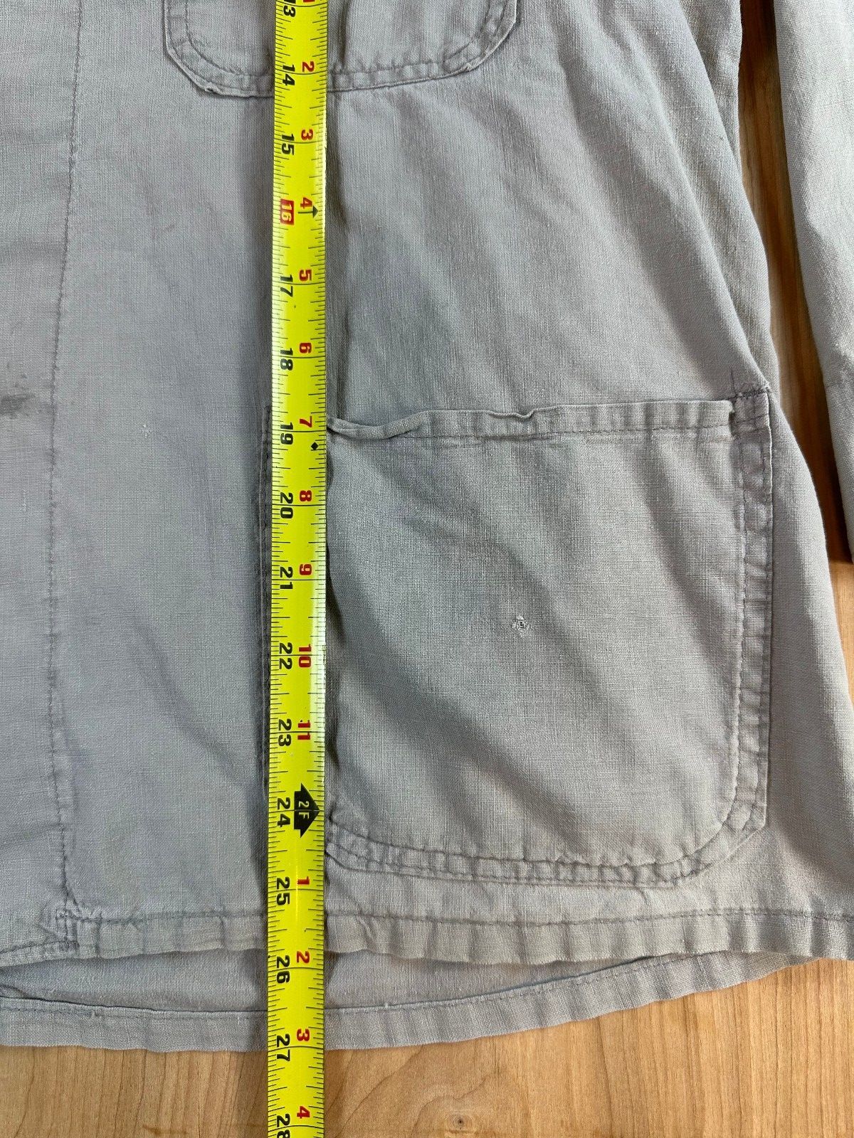 Vintage 70s Chore Jacket large cotton gray workwear shirt jacket barn coat