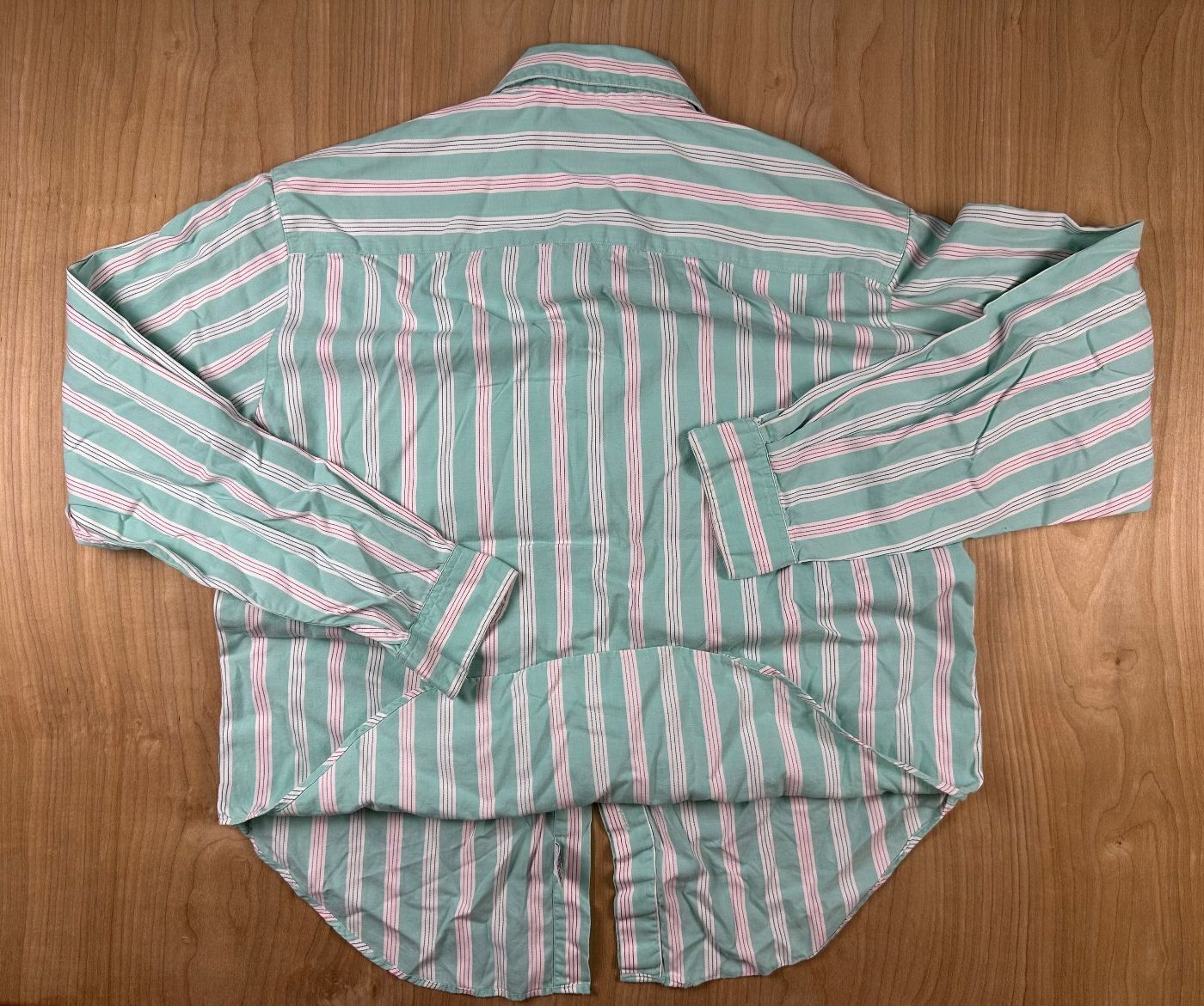 Vintage 80s John Henry button up shirt 100% cotton striped hidden placket preppy