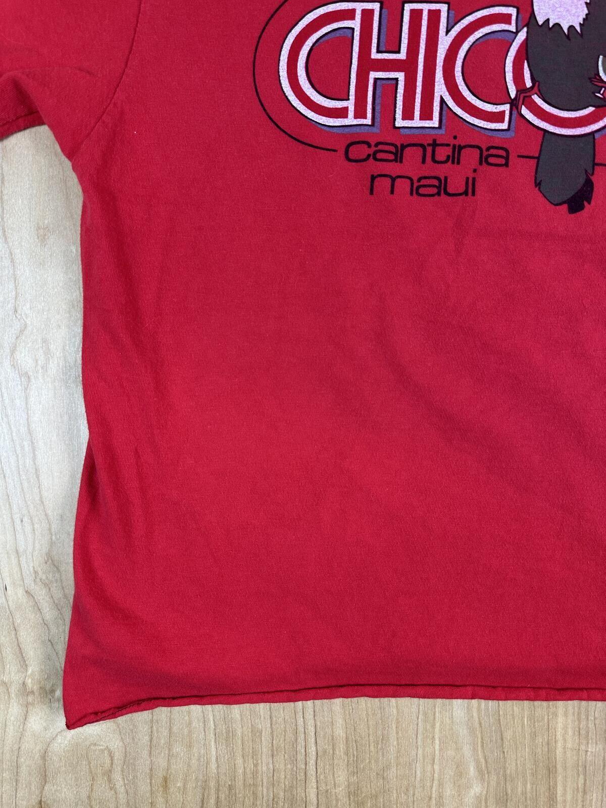 Vintage 80s Chico's Cantina Maui tshirt single stitch red toucan cropped hawaii