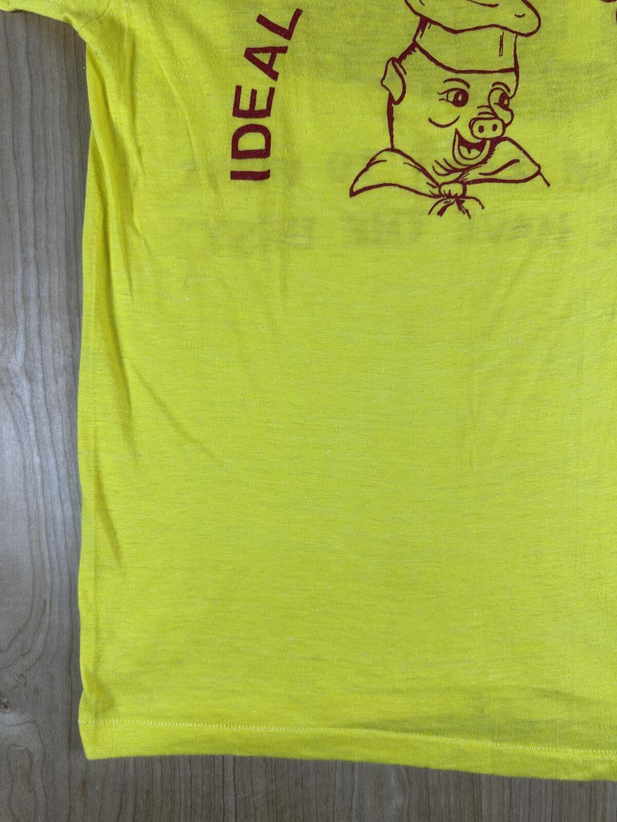 Vintage 80s Ideal Sausage Single Stitch Tshirt cotton blend usa chef pig rare