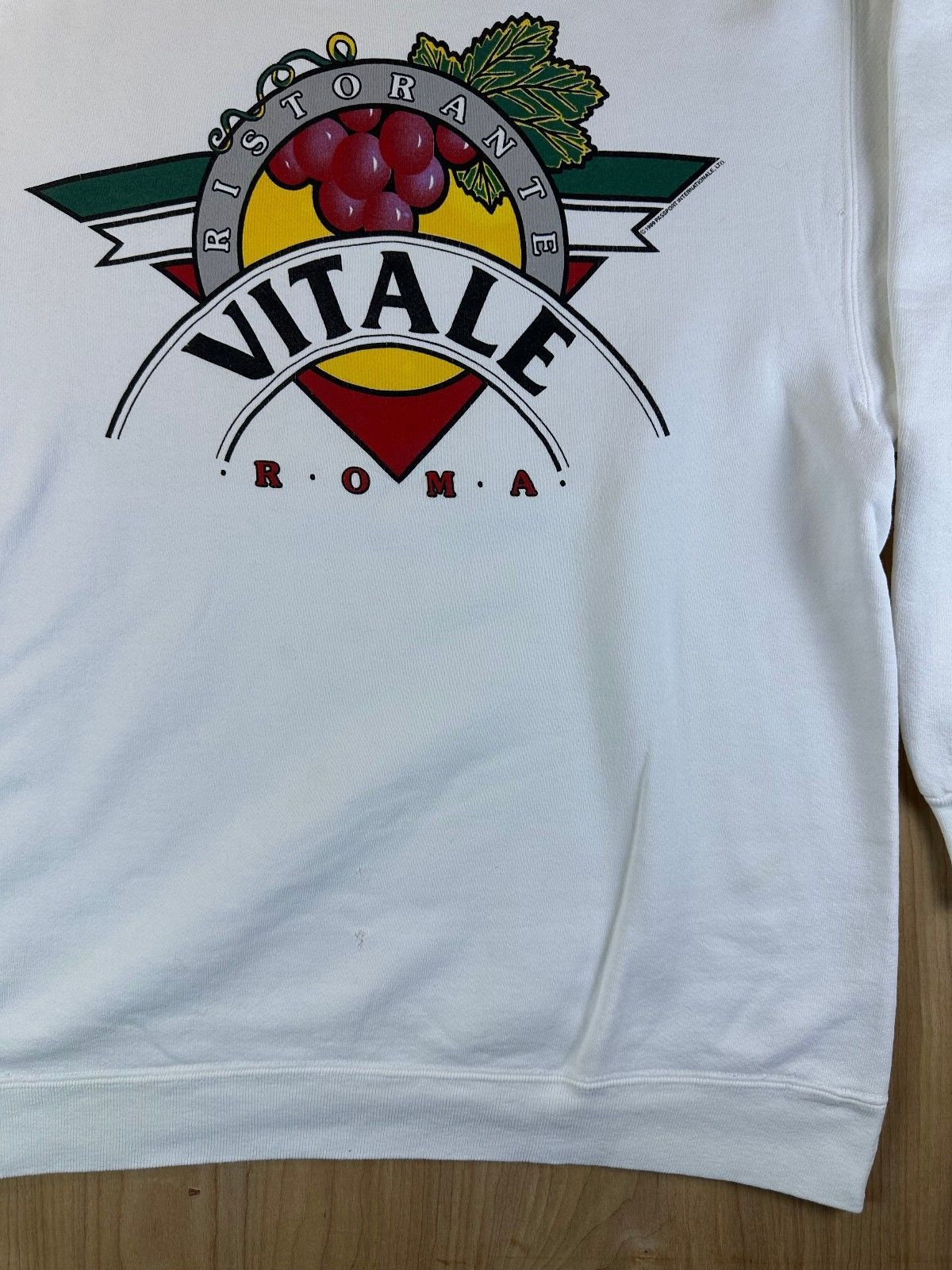Vintage 90s Badger Sportwear Heavyweight Sweatshirt Vitale Ristorante Roma italy