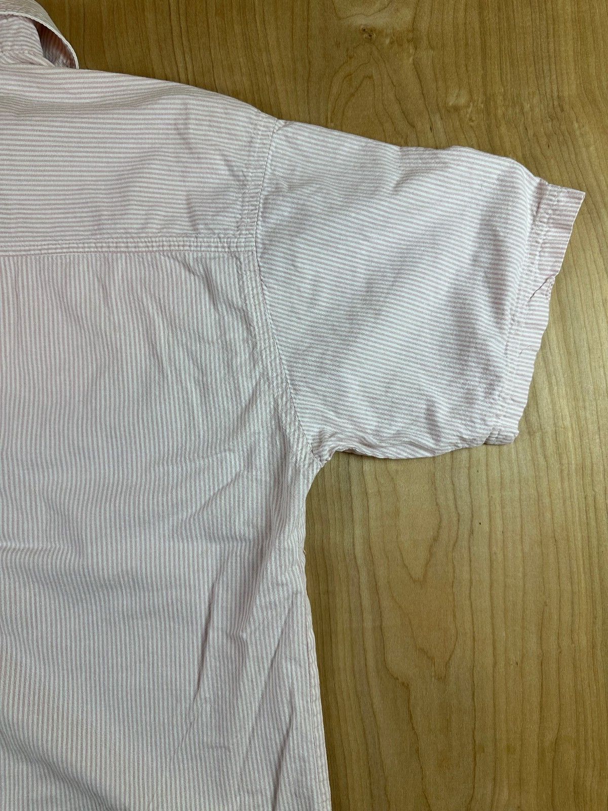 Vintage 80s Ilio Seersucker button up shirt large 100% cotton preppy striped