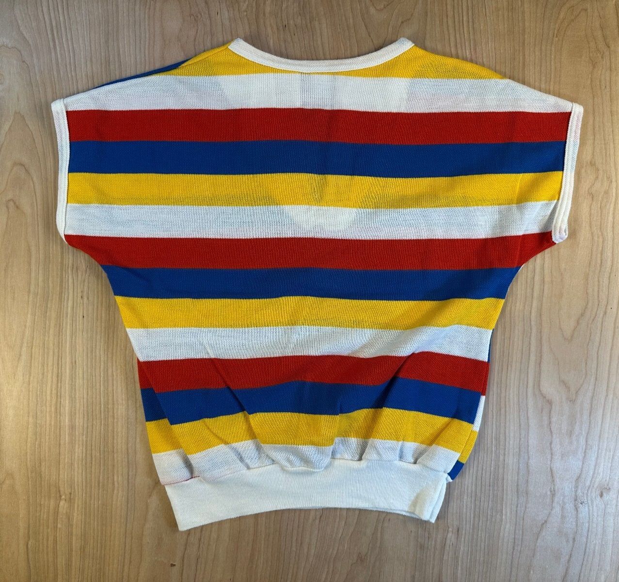 Vintage 60s Mister Marty of California knit blouse striped small slit neckline