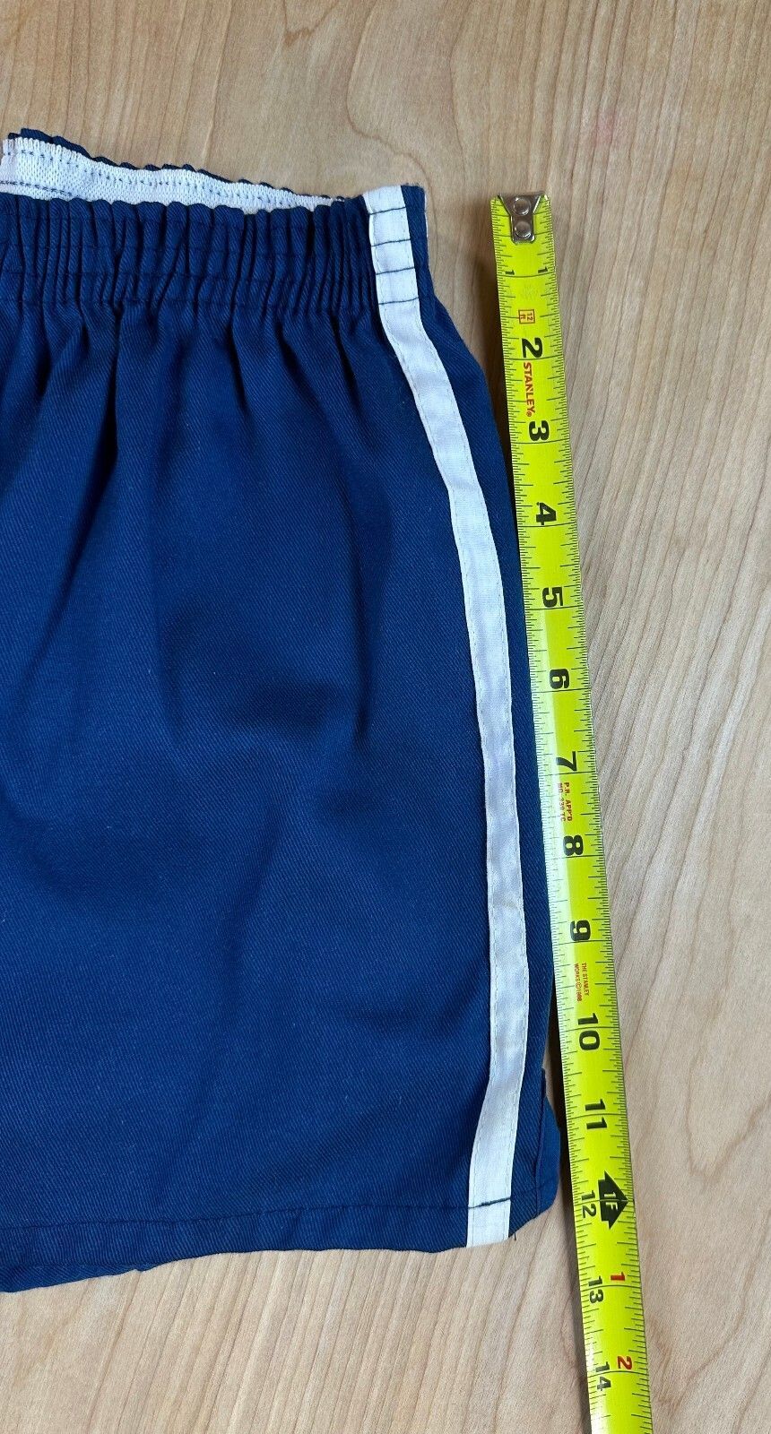 Vintage 70s gym shorts large striped side v notch 2" inseam athletic contrast