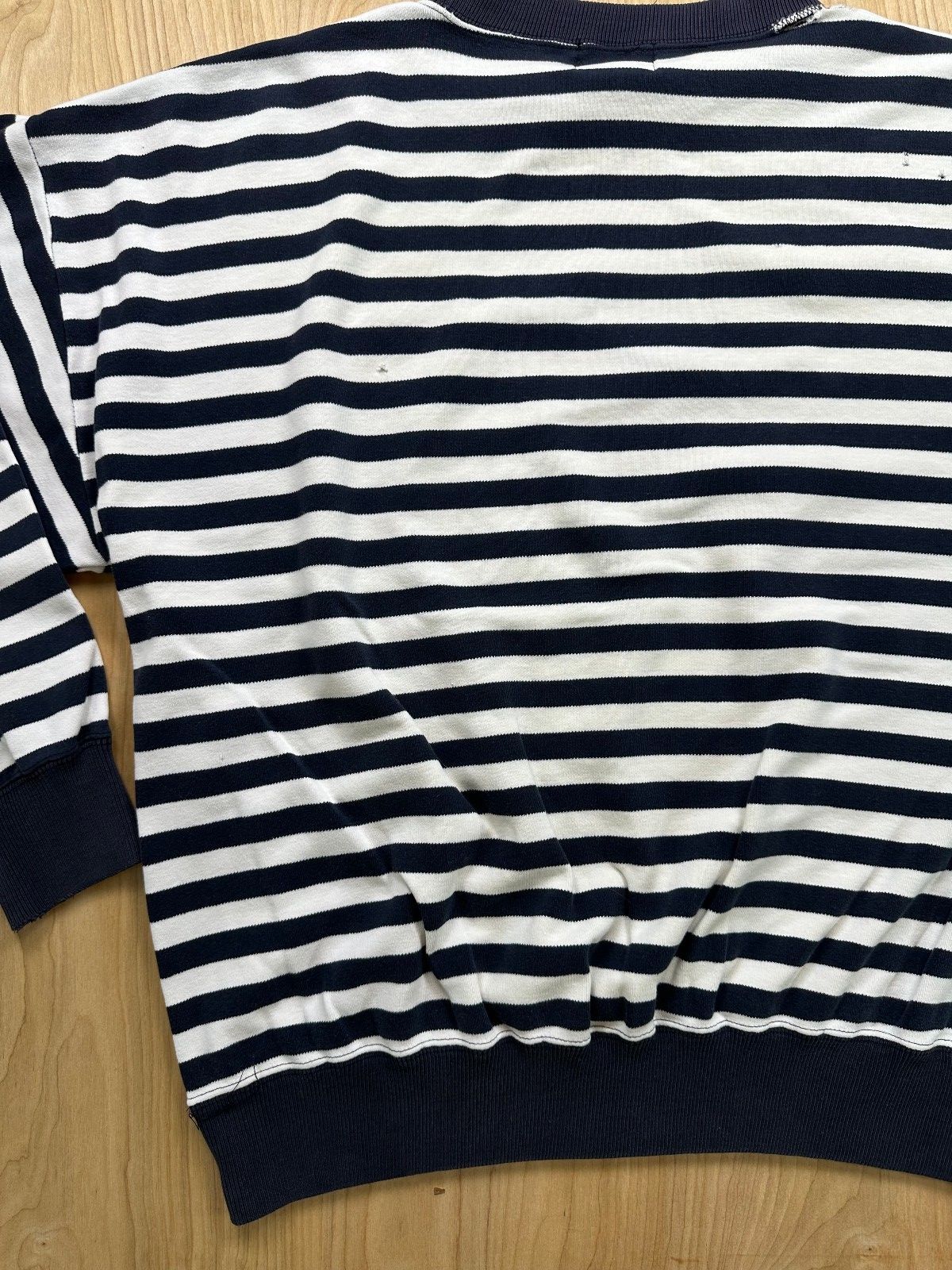 Vintage 80s Regatta Sport Striped knit sweater cotton shredded preppy sailor