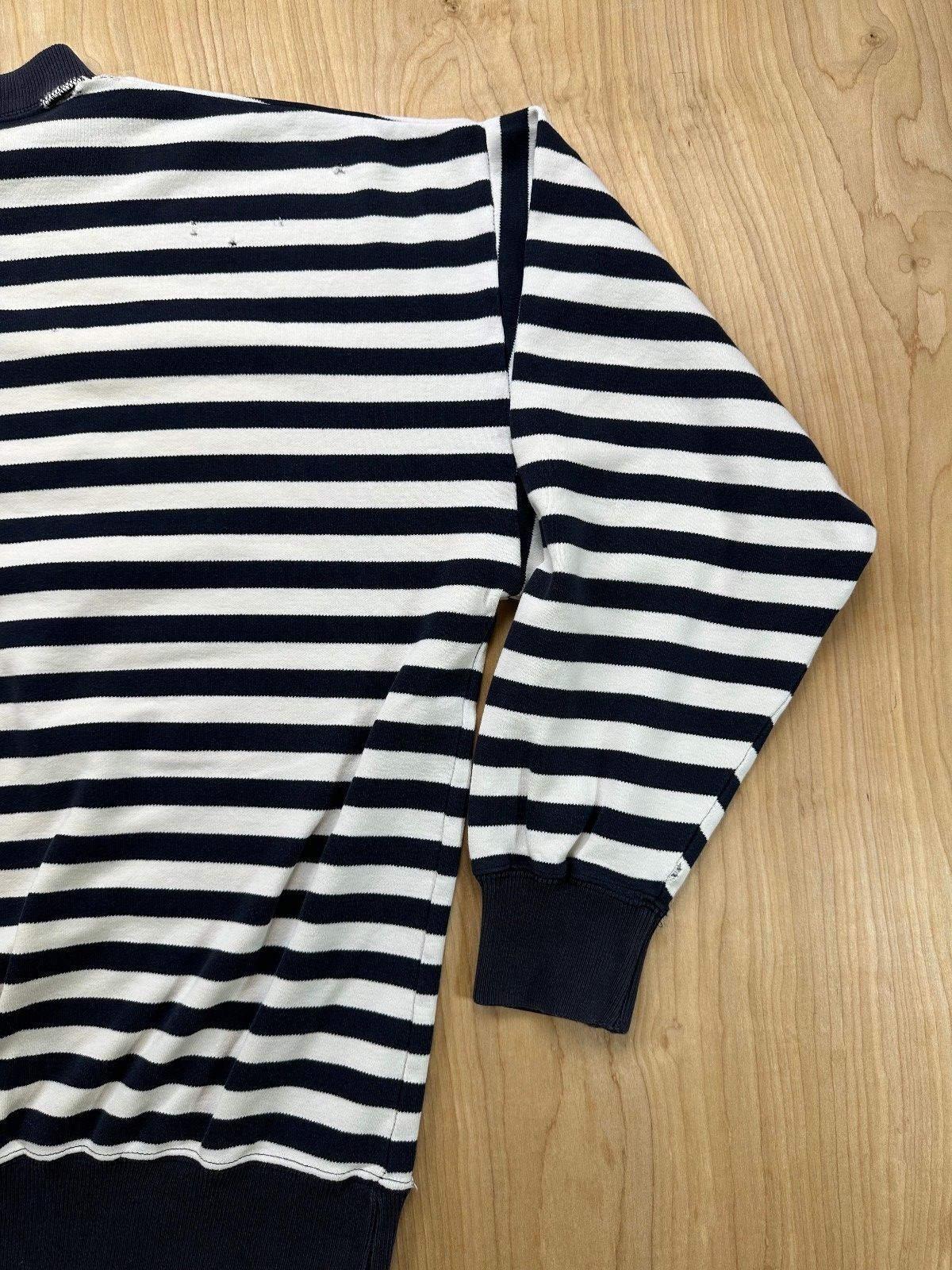 Vintage 80s Regatta Sport Striped knit sweater cotton shredded preppy sailor