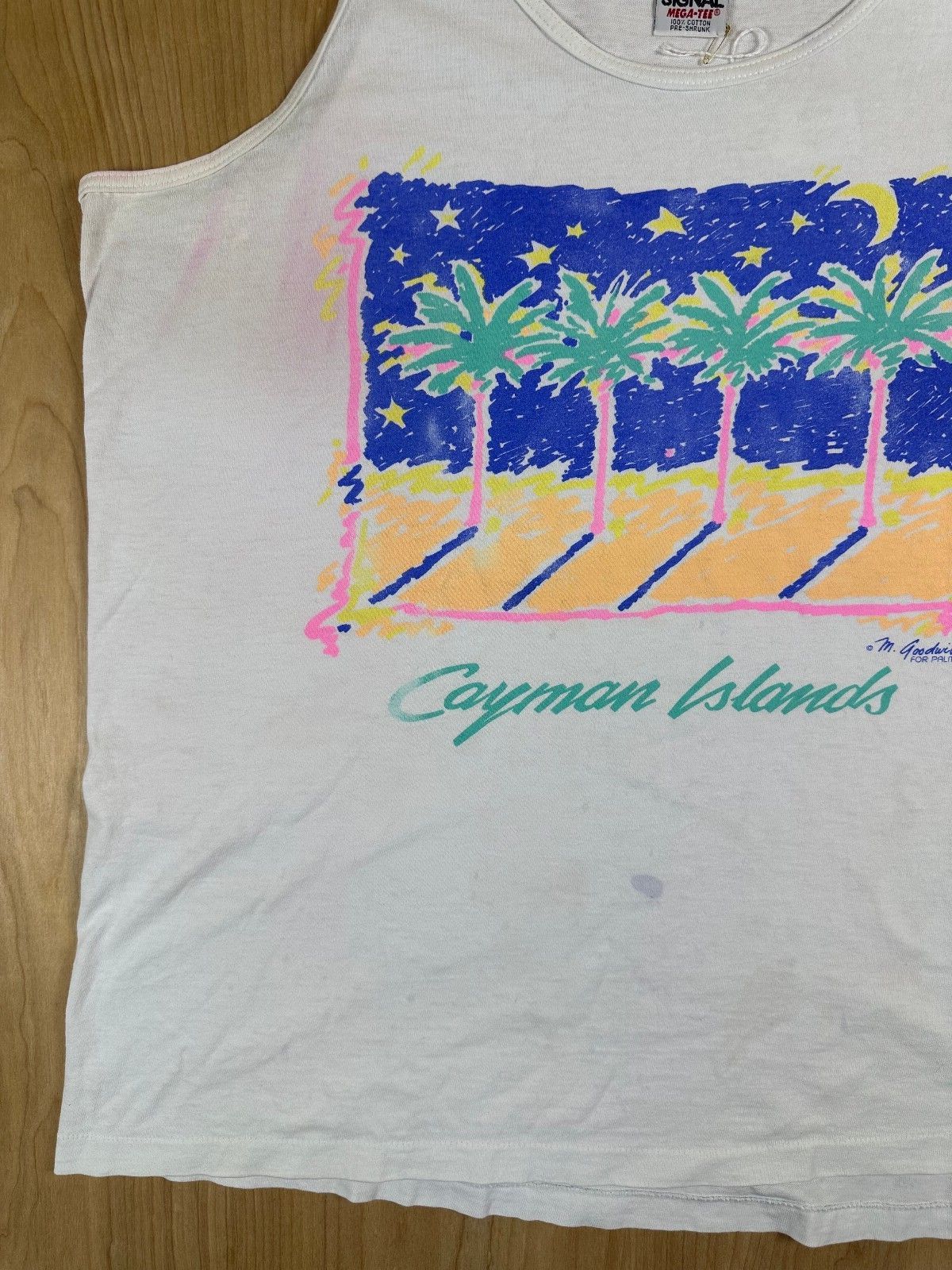 Vintage 80s Cayman Islands tank top Single Stitch xlarge made in usa 100% cotton
