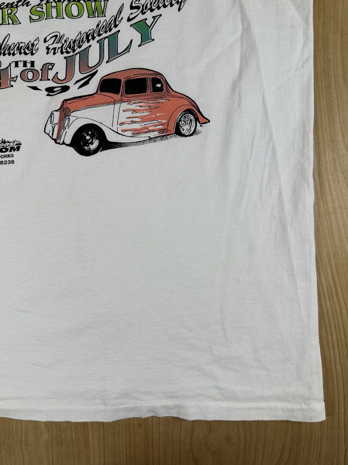 Vintage 90s Lakehurst Historical Society Car Show tank july 4 large 100% cotton