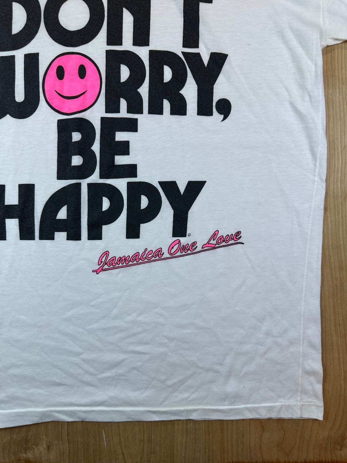 Vintage 80s Dont Worry Be Happy tshirt Jamaica one love sun island single stitch