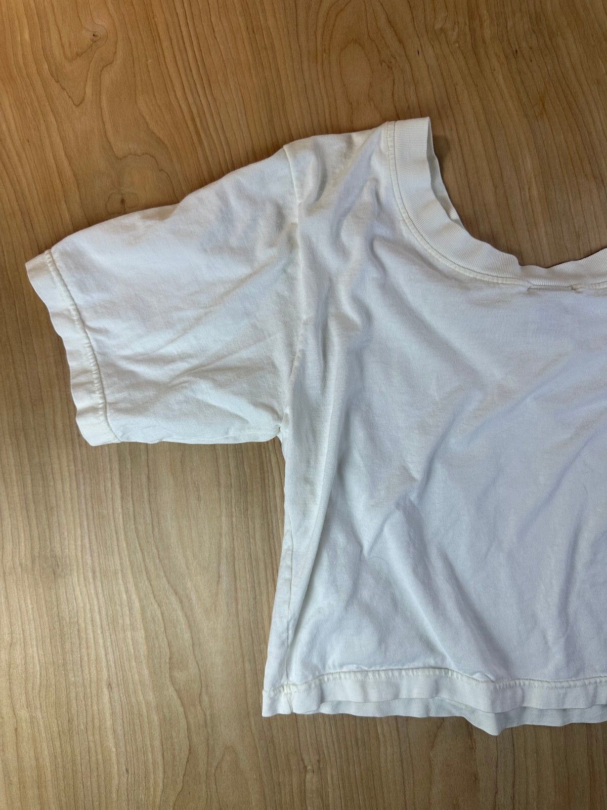 Vintage 80s Gitano Cropped top 100% cotton ribbed collar boxy oversized large