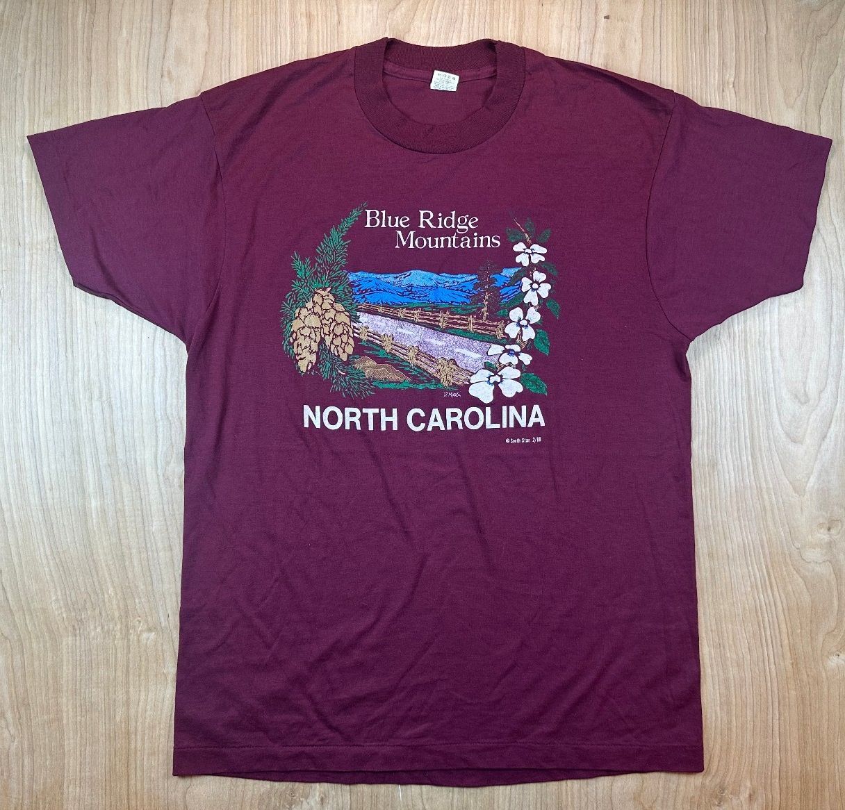 Vintage 80s Blue Ridge Mountains N Carolina tshirt single stitch screen stars