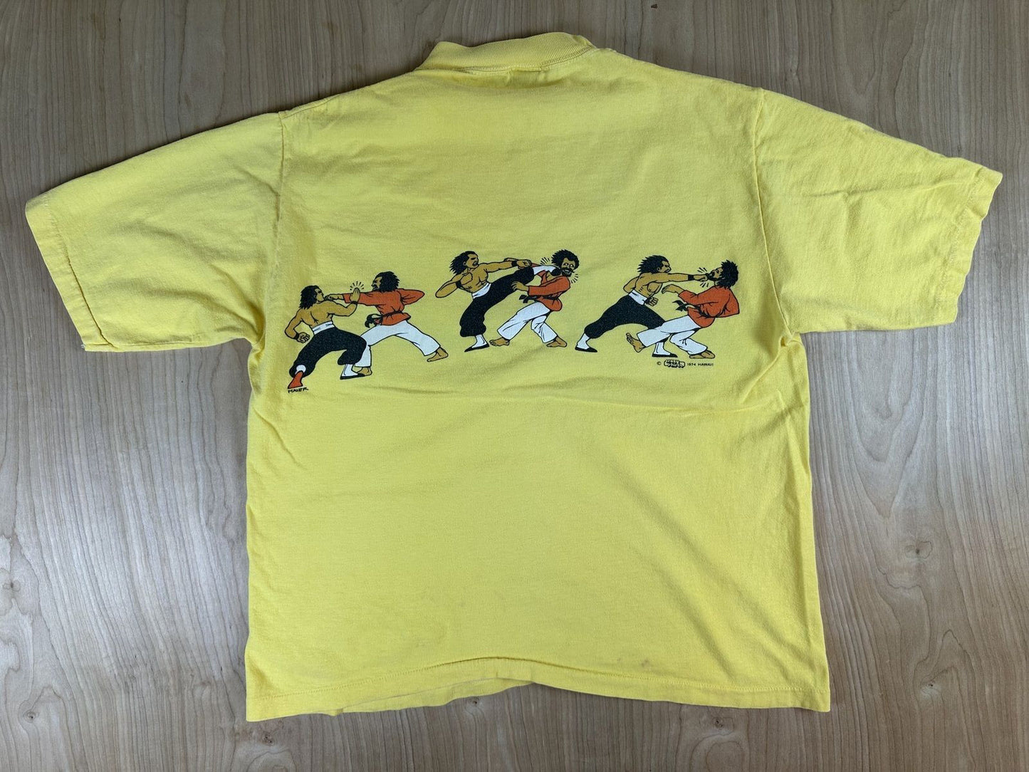Vintage 70s Crazy Shirts Hawaii Kung Fu tshirt Single Stitch usa 100% cotton