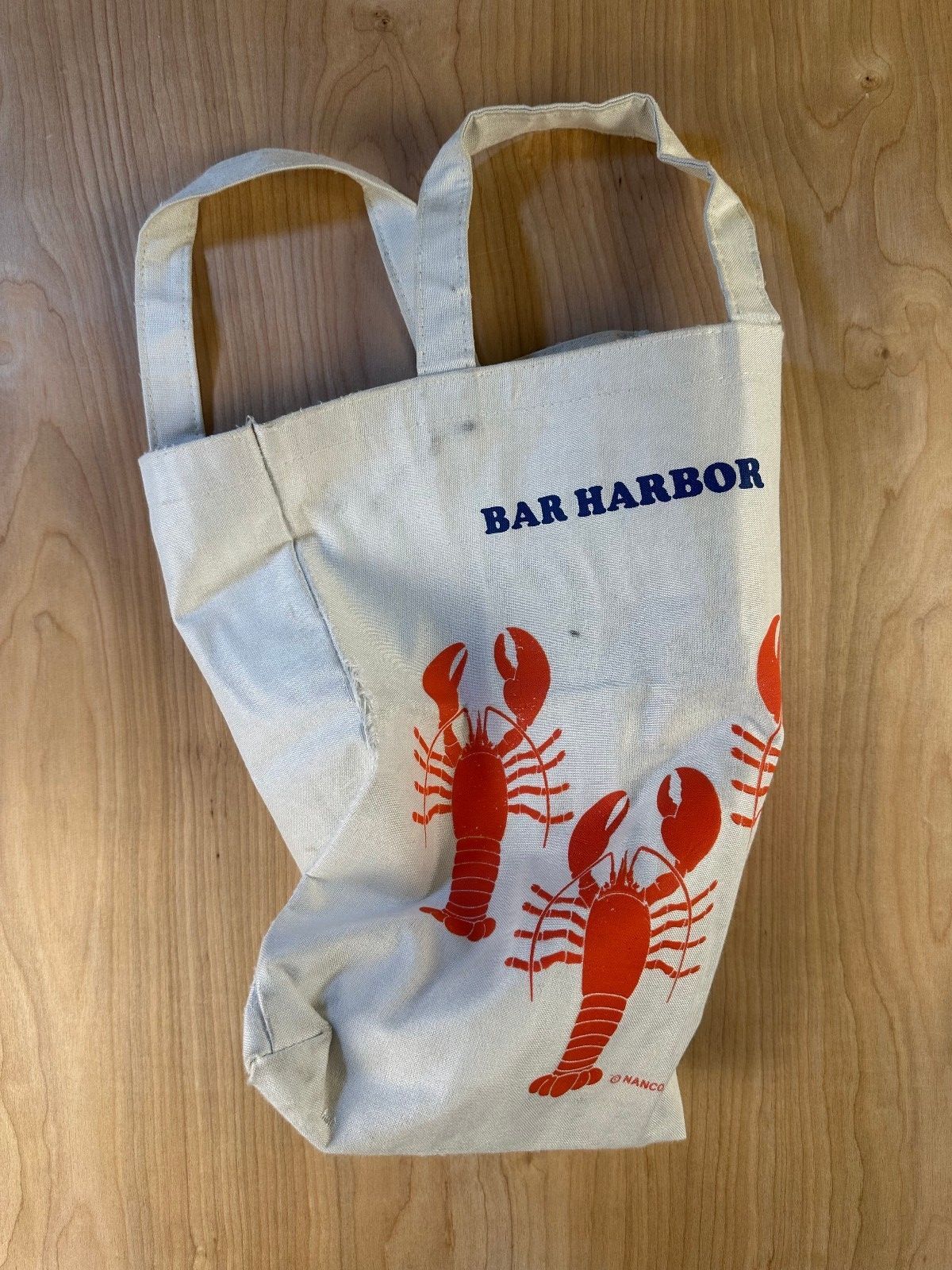 Vintage 90s Nanco Inc Bar Harbor Tote Bag lobsters maine new england seafood