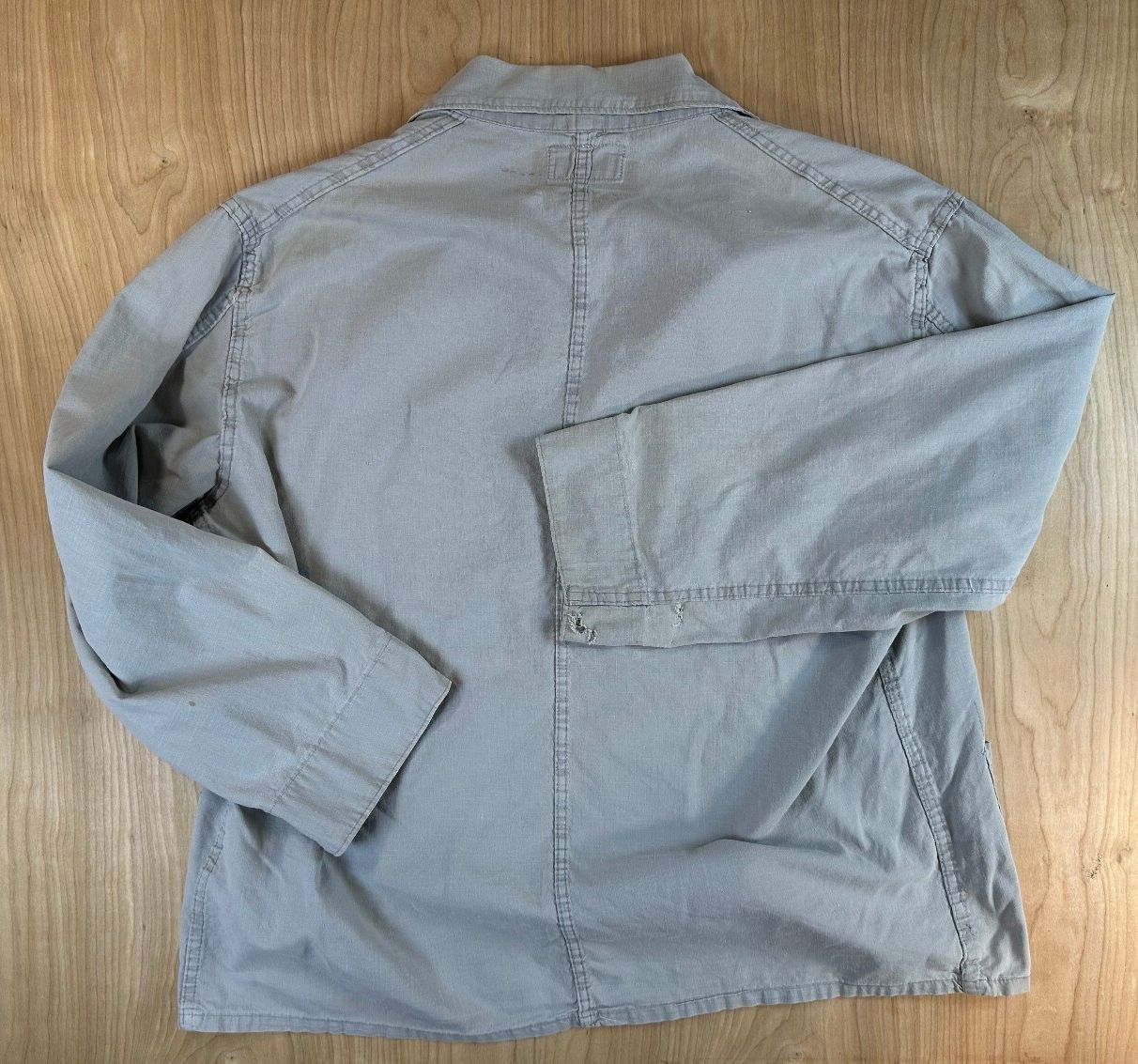 Vintage 70s Chore Jacket large cotton gray workwear shirt jacket barn coat