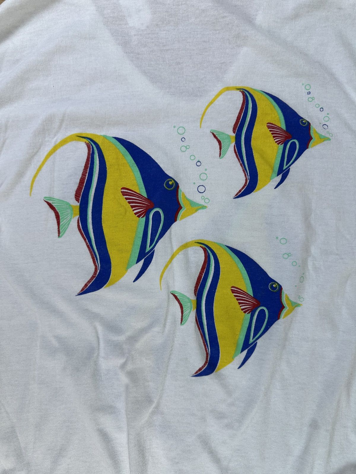Vintage 80s Paradise Island Fringe tshirt coverup vacation beach tropical