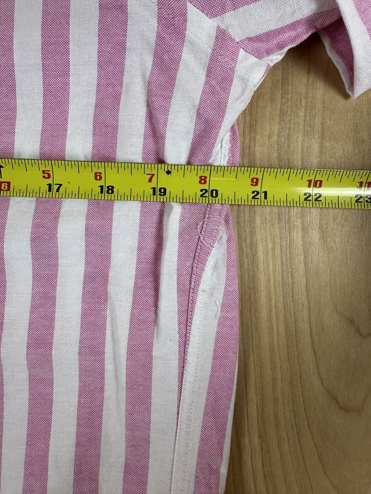 Vintage 90s Chaps Ralph Lauren Striped button up 100% cotton preppy curved hem