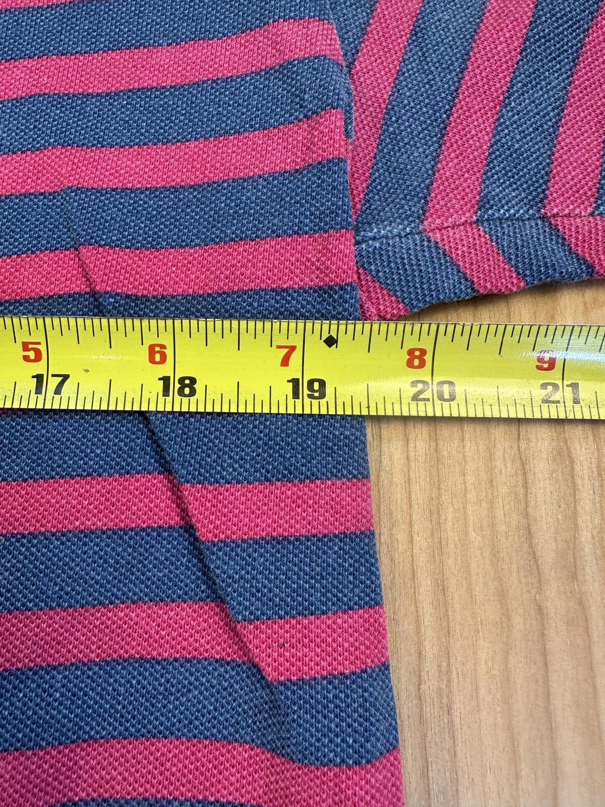 Vintage 90s L.L. Bean Casco Bay polo striped country club preppy blue pink