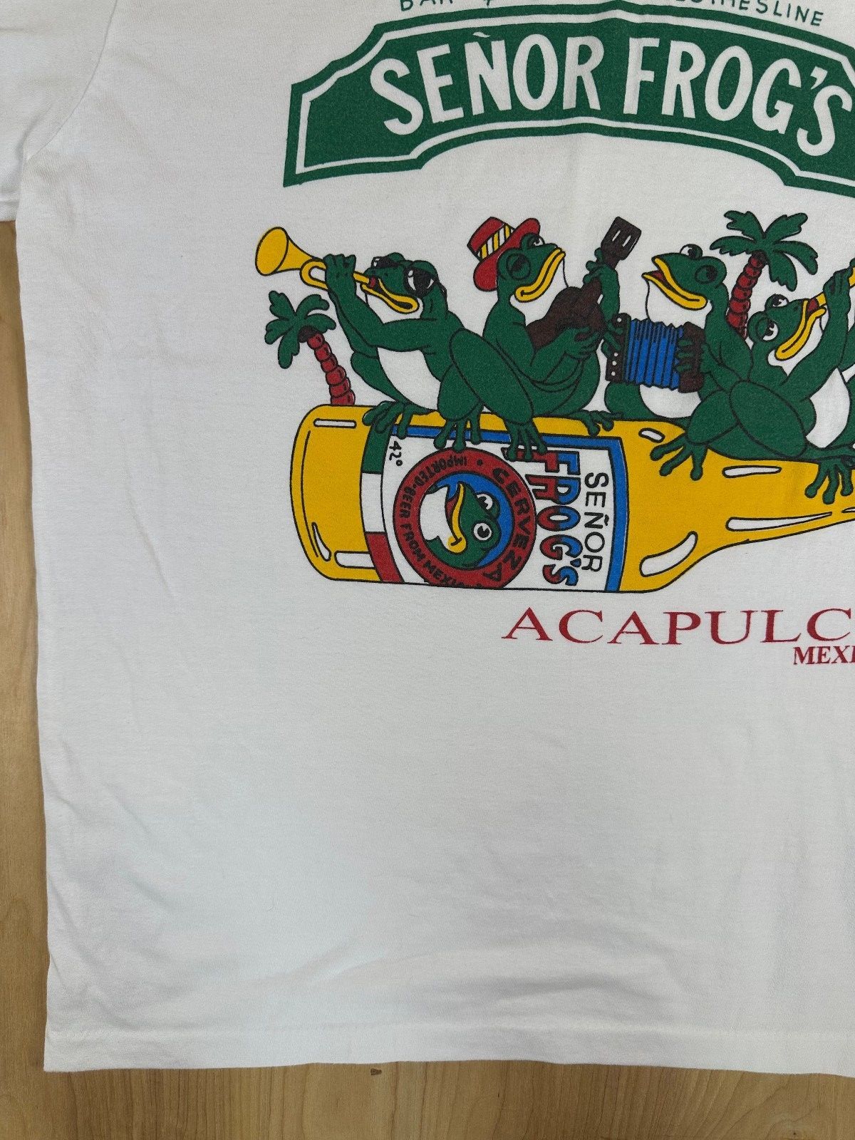Vintage 90s Senor Frog's Acapulco tshirt medium mexico beer music vacation party