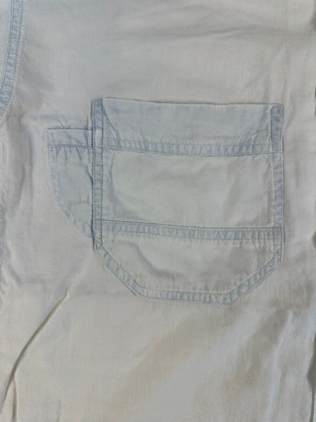 Vintage 90s Rescue Chambray button shirt small shredded summer workwear cotton