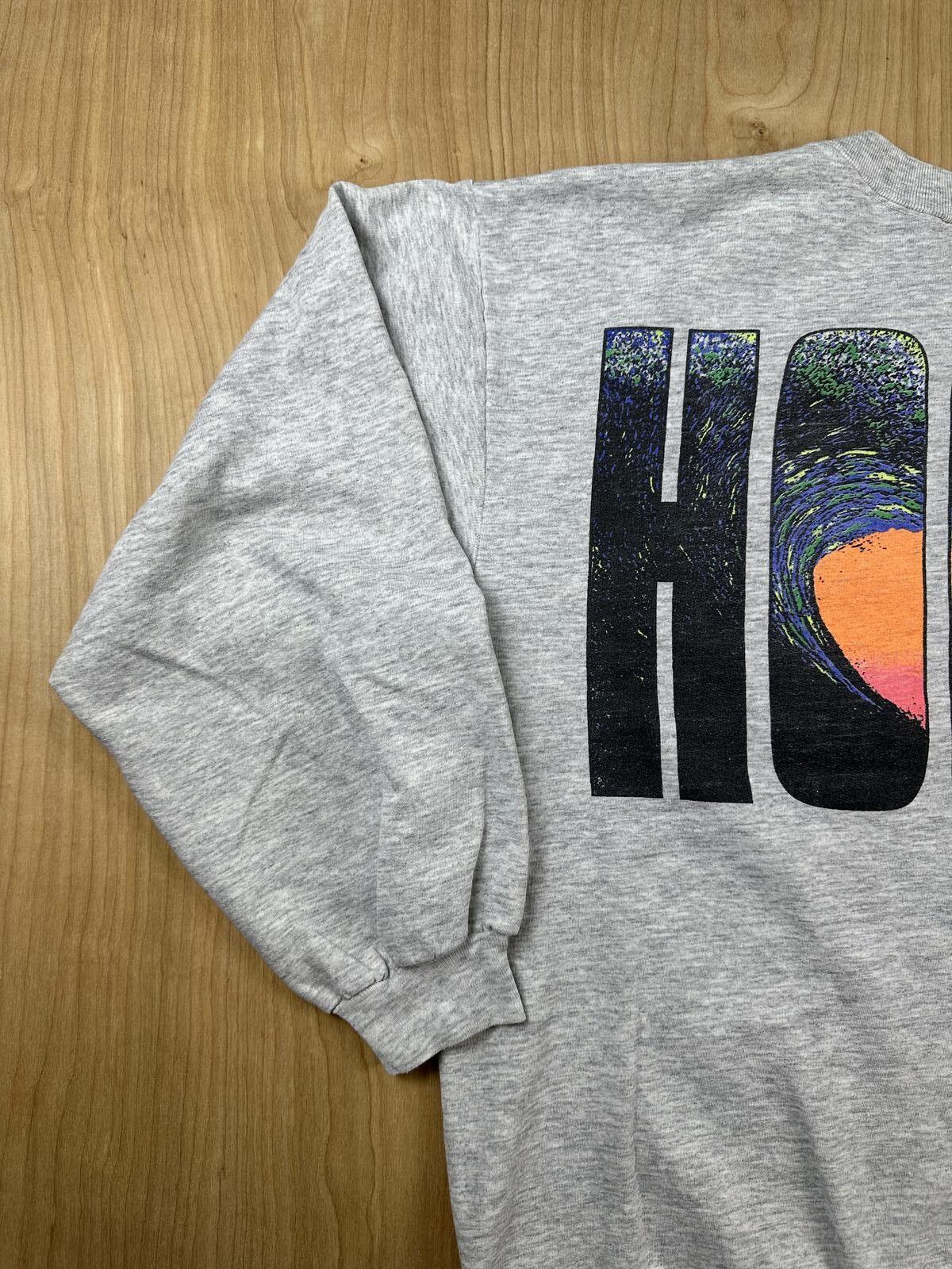 Vintage 90s Hobie Sweatshirt Large heather gray surfer soft faded beach