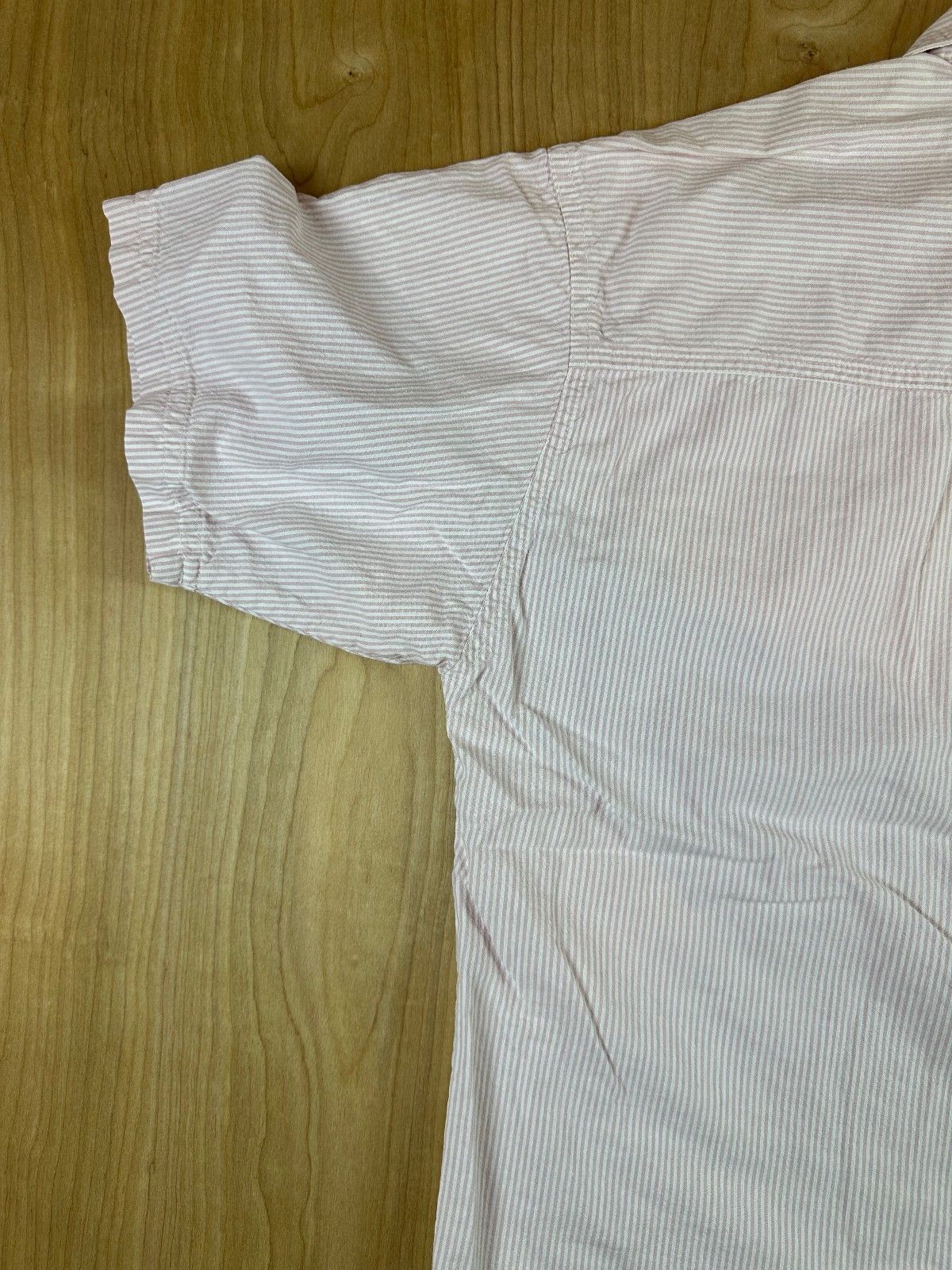 Vintage 80s Ilio Seersucker button up shirt large 100% cotton preppy striped